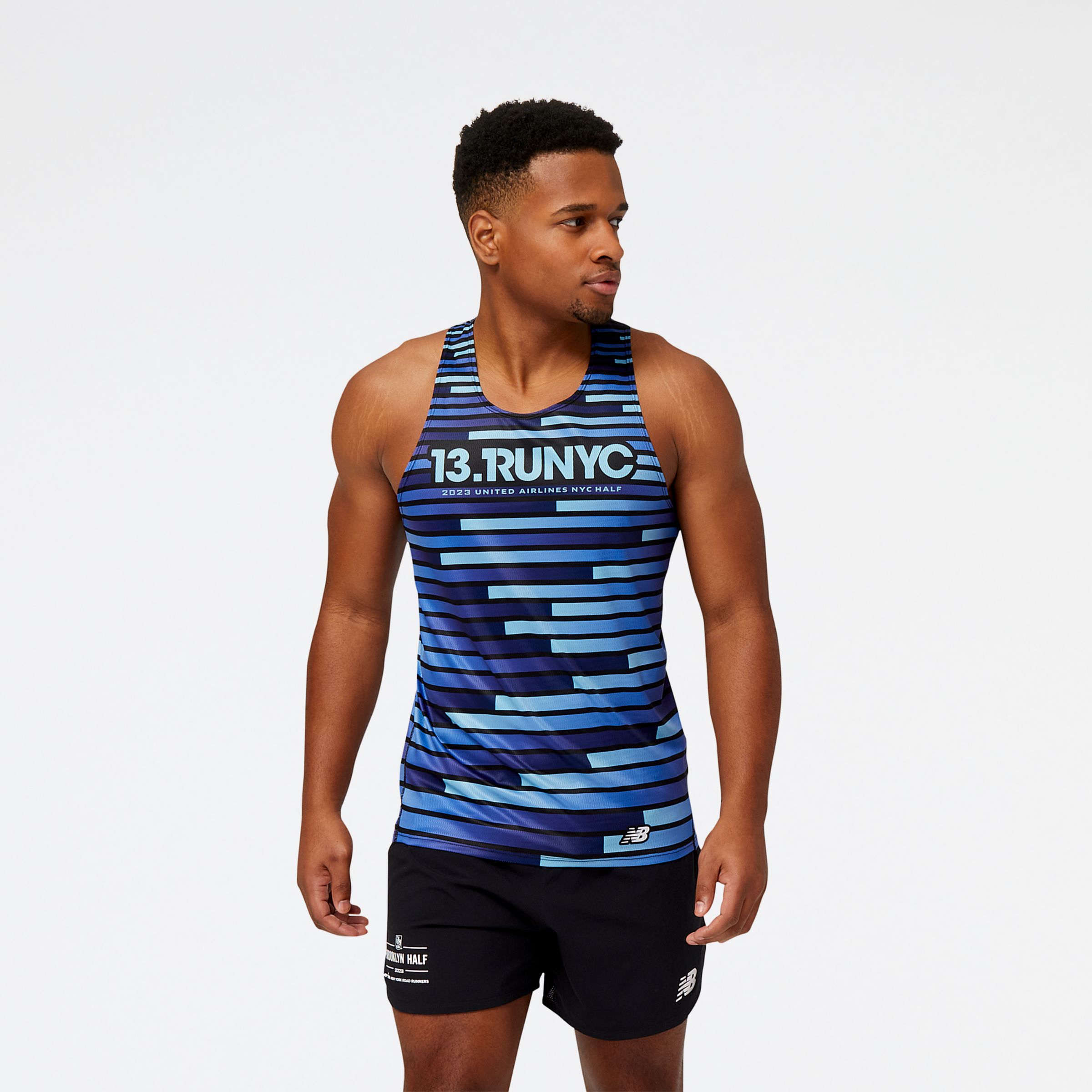 

New Balance Men's United Airlines NYC Half Singlet Blue - Blue