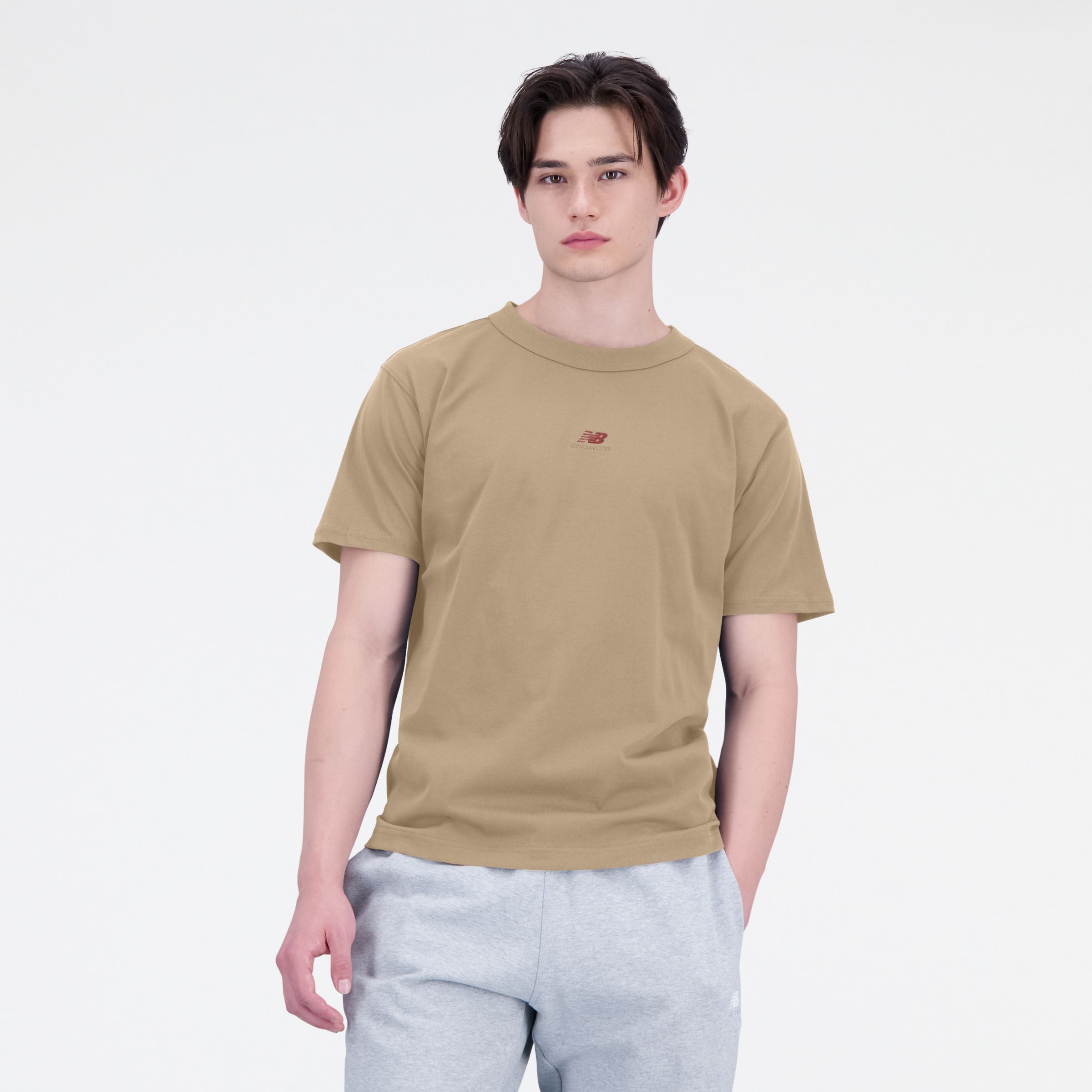 

New Balance Men's Sport Essentials Premium Cotton T-Shirt Brown - Brown