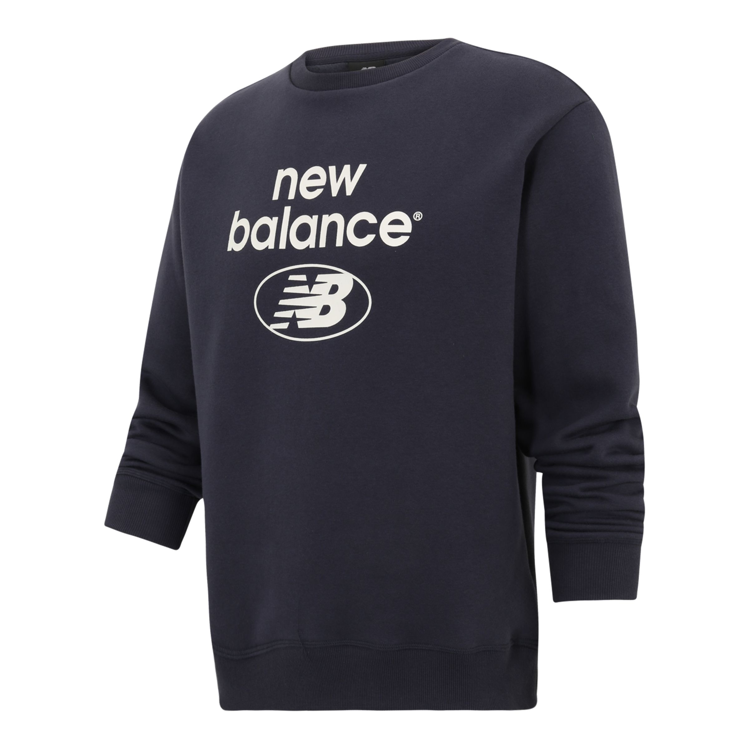 New Balance Homme Essentials Reimagined Brushed Back Fleece Crew en Black/Noir, Cotton, Taille L