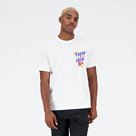 New Balance Essentials Reimagined Graphic Cotton Jersey Short Sleeve T-shirt, MT31521WT image number null