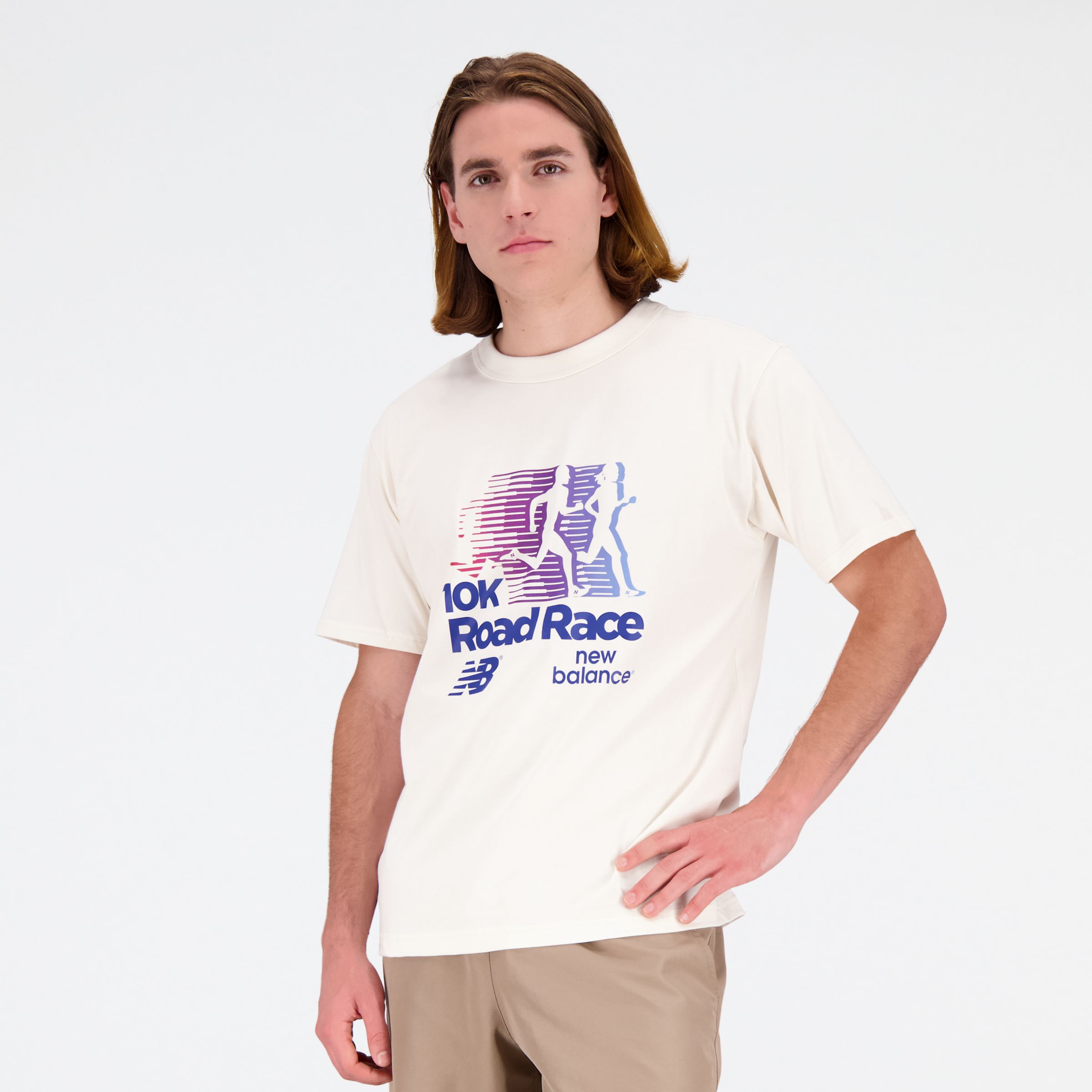 New Balance Homme Athletics Remastered Graphic Cotton Jersey Short Sleeve T-shirt en Beige, Taille 2XL