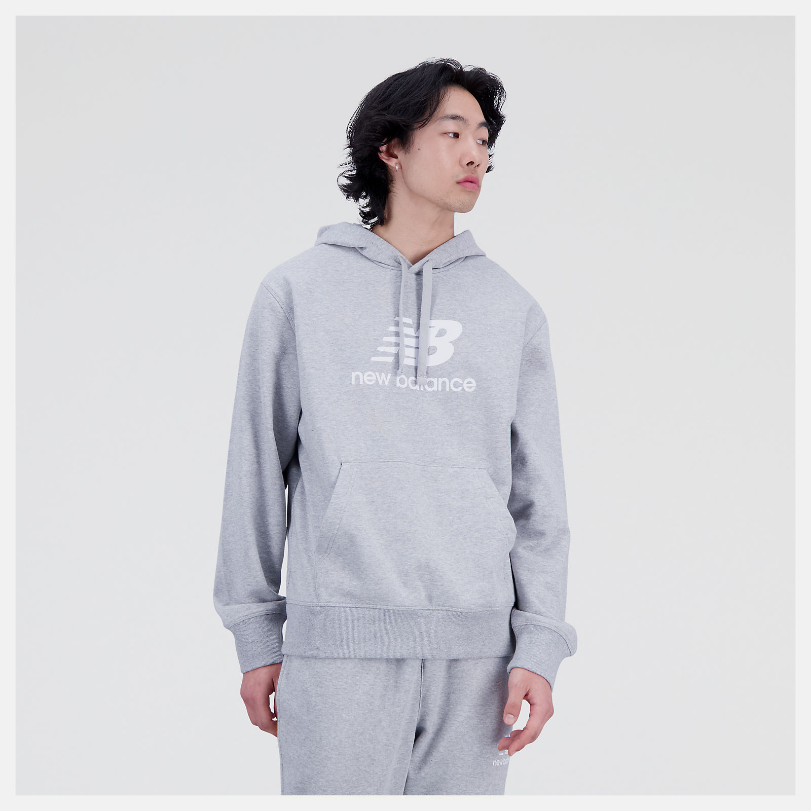Homme Sweats à capuche Essentials Stacked Logo French Terry - New Balance