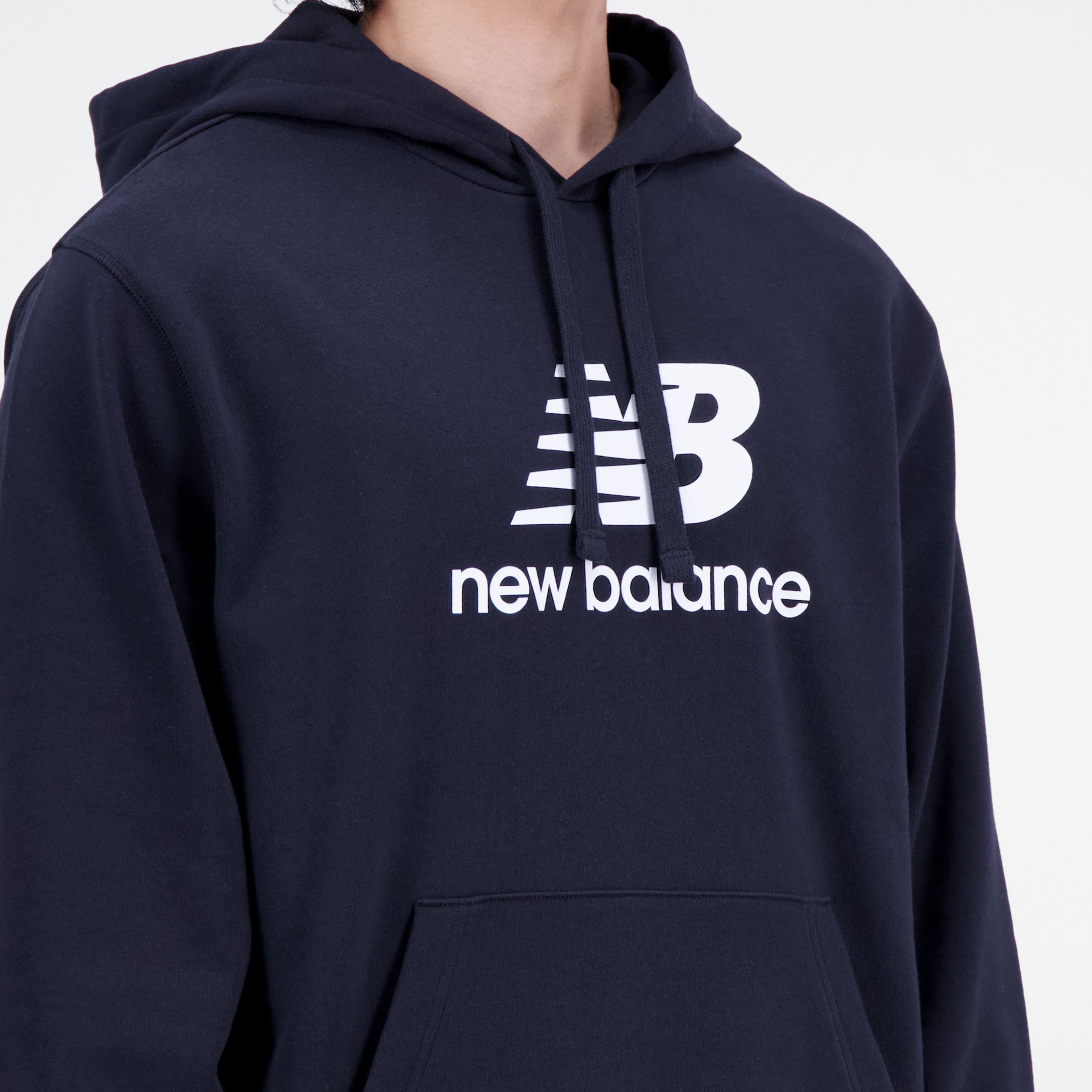 NB Essentials Stacked Logo French Terry Hoodie, , large