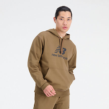 New Balance Essentials Stacked Logo French Terry Hoodie, MT31537DHE image number null