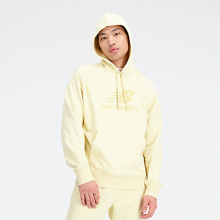 New Balance Essentials Stacked Logo French Terry Hoodie, MT31537GO image number null