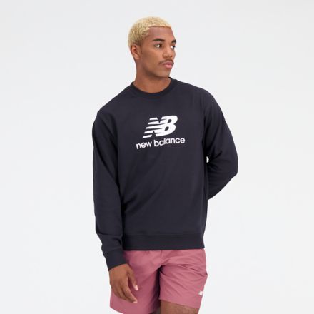 Men's Essentials Stacked Logo French Terry Crewneck Apparel - New Balance