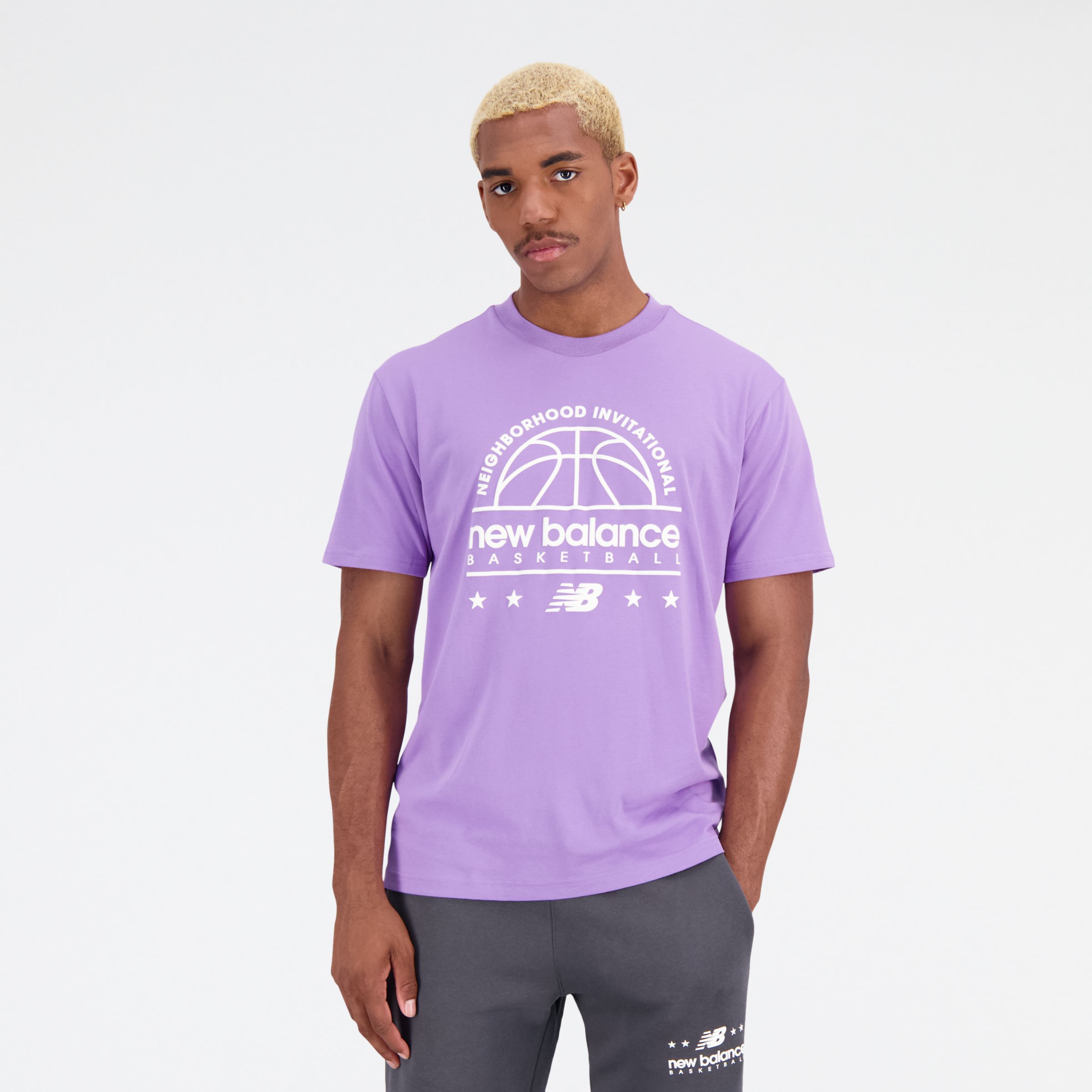 NEW BALANCE MEN'S HOOPS COTTON JERSEY SHORT SLEEVE T-SHIRT