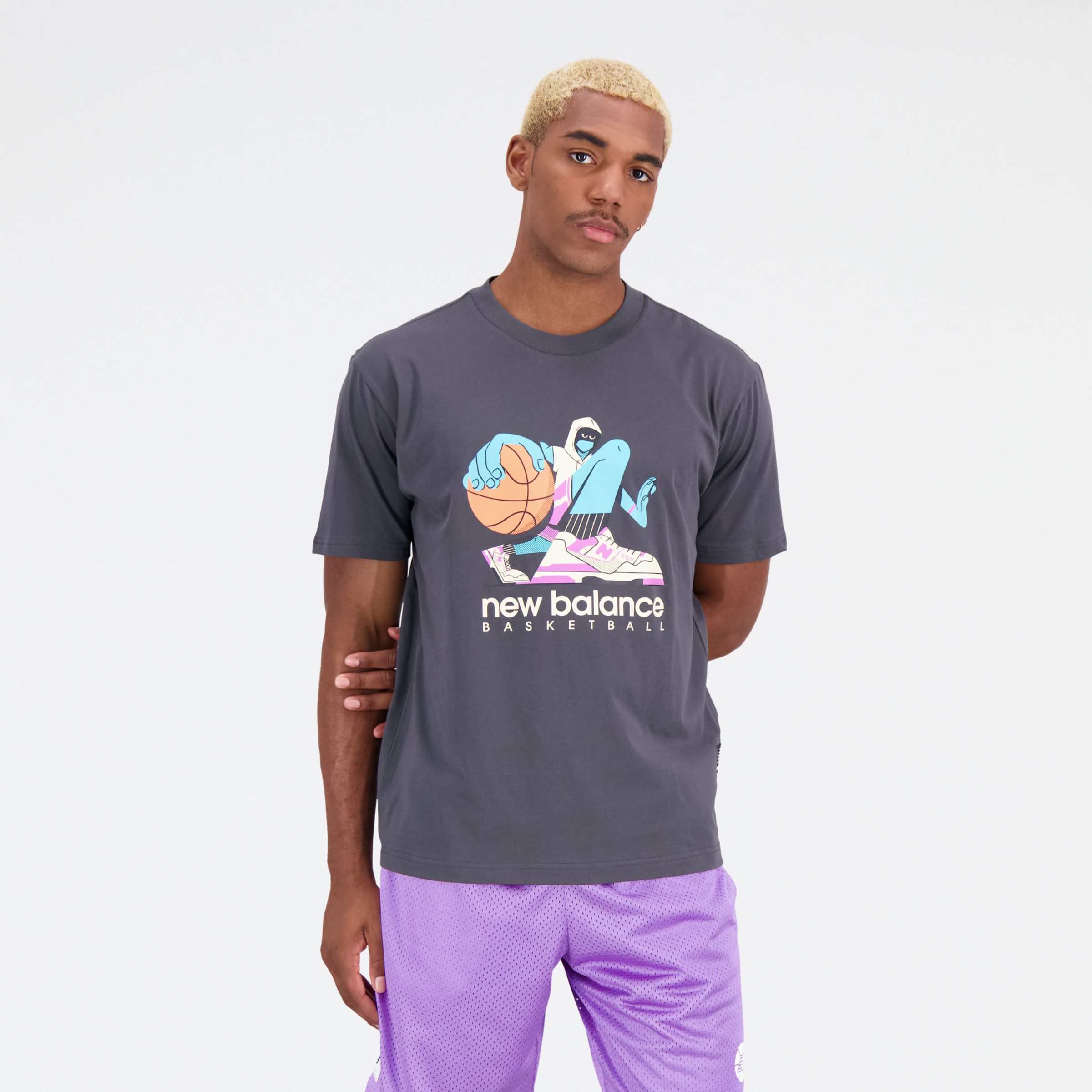 

New Balance Men's Hoops Cotton Jersey Short Sleeve T-shirt Black - Black