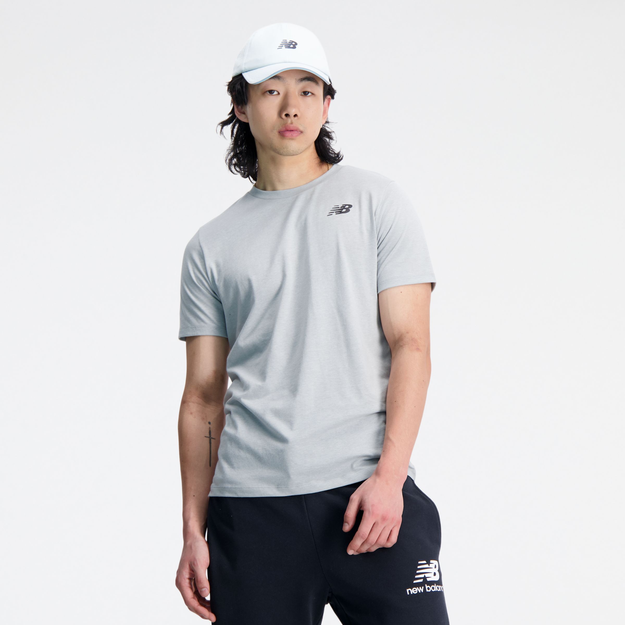 

New Balance Men's Tenacity Heathertech T-Shirt Grey - Grey