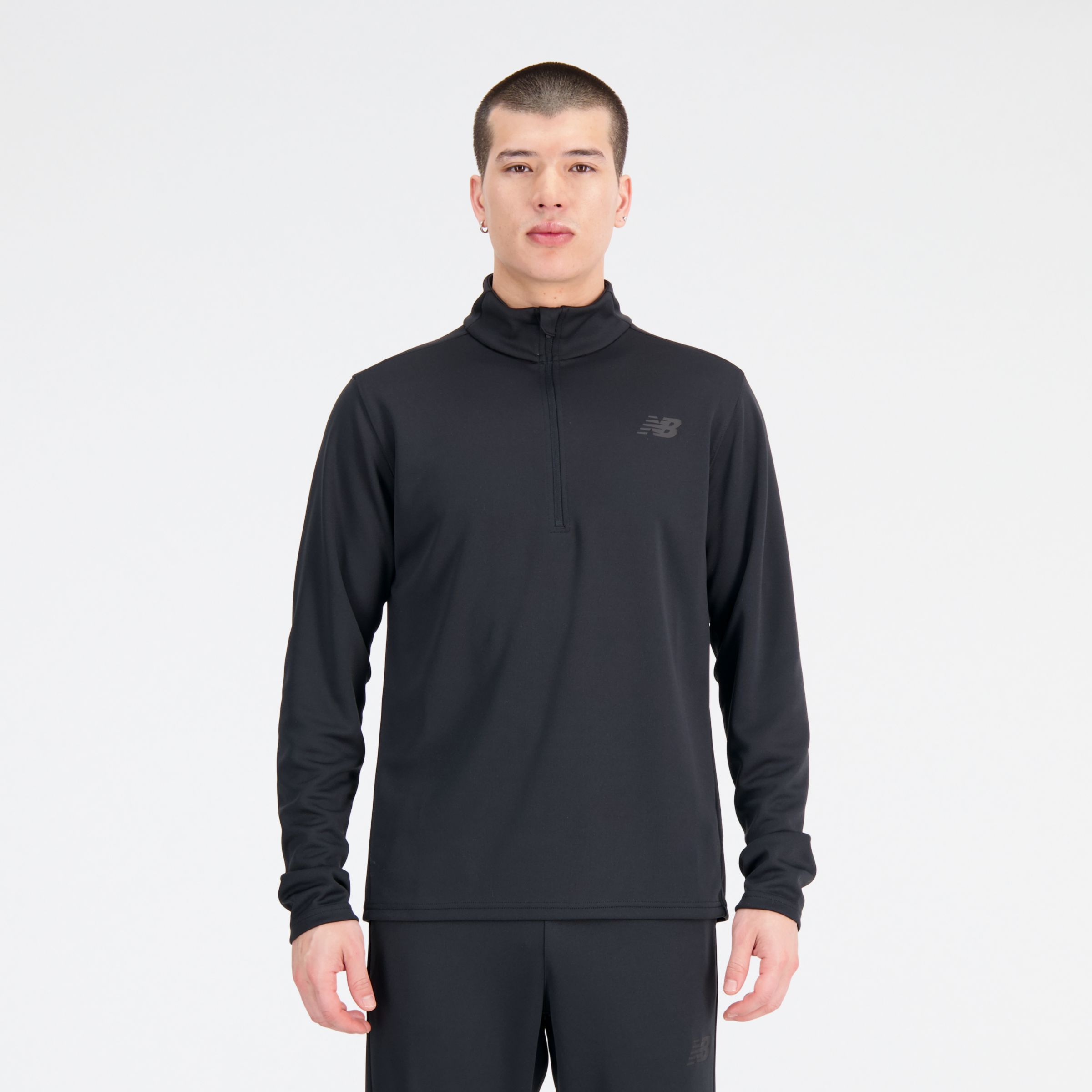 

New Balance Men's Knit 1/4 Zip Black - Black
