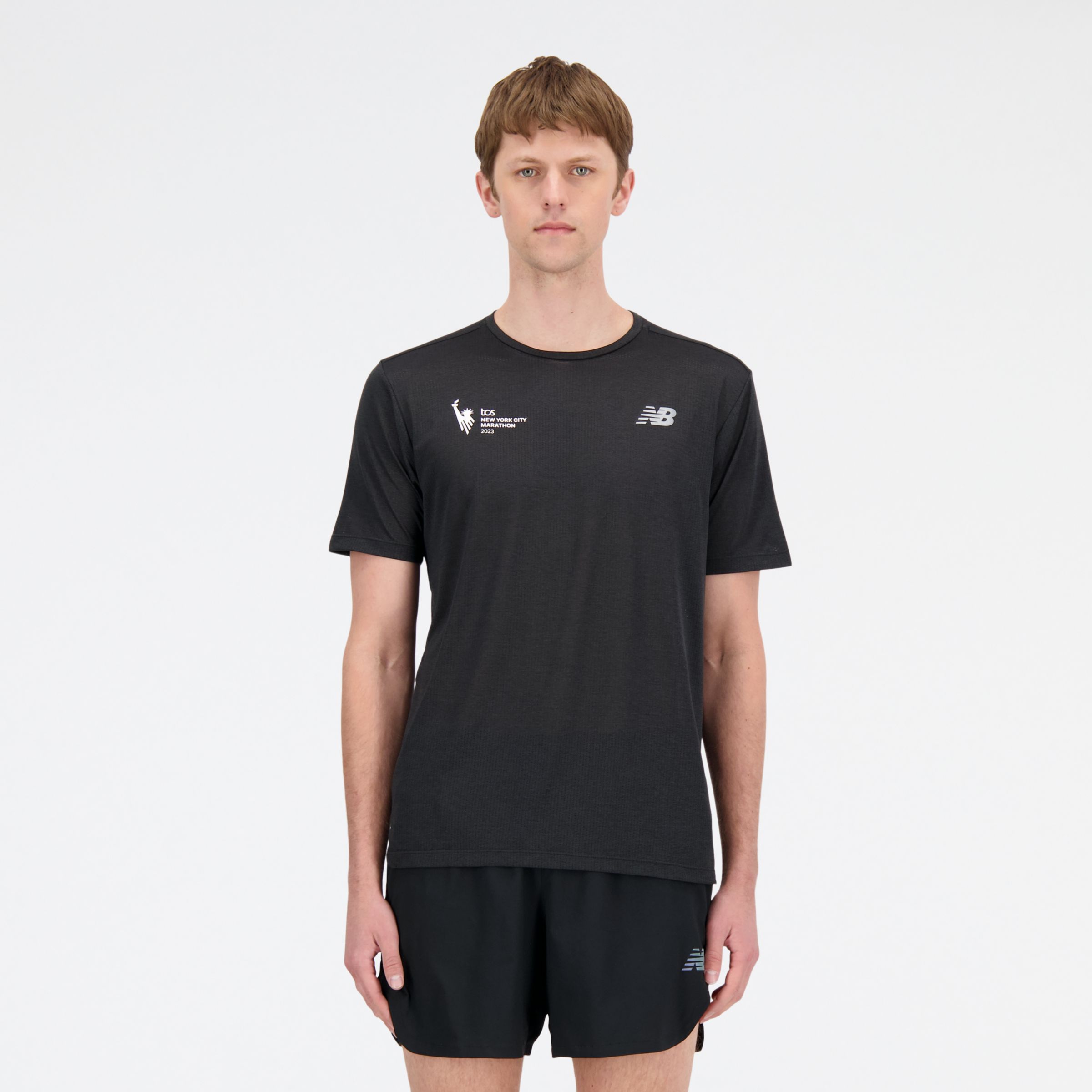 

New Balance Men's NYC Marathon Impact Run Short Sleeve Black - Black