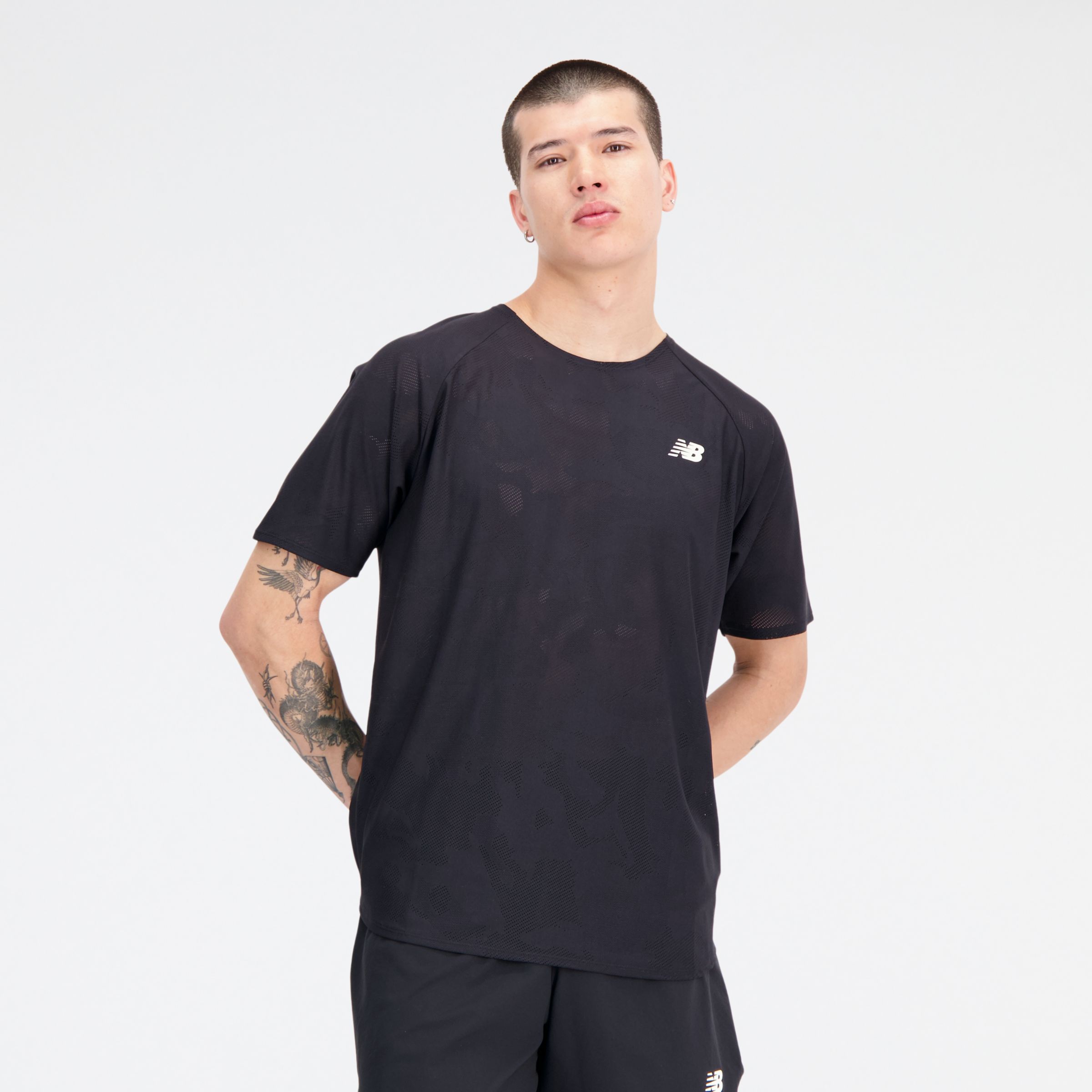 

New Balance Men's Q Speed Jacquard Short Sleeve Black - Black