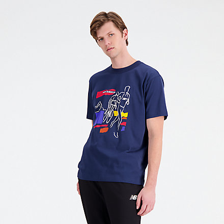 New Balance T-shirt athlétique à logo graphique NB, MT33500NNY image number null