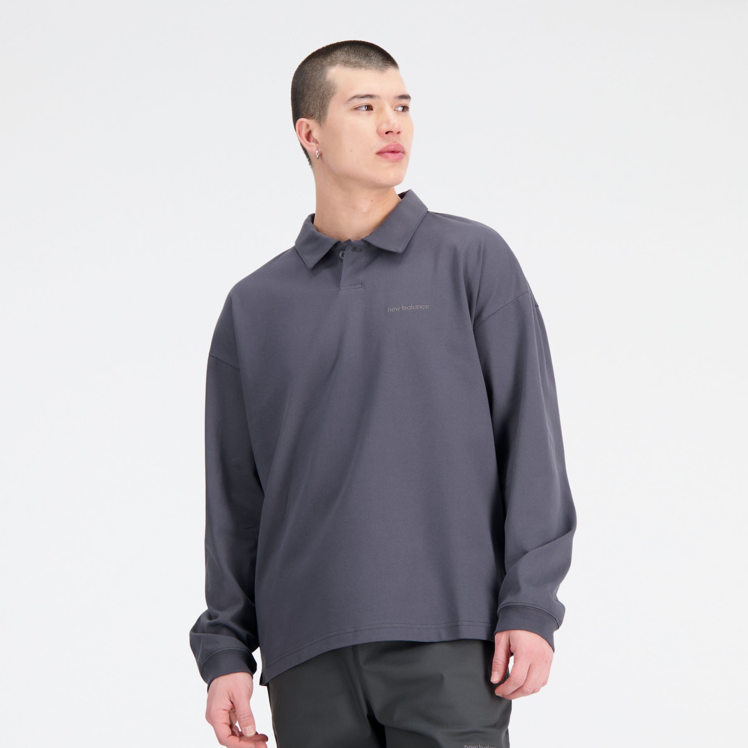 Herren Athletics Linear Longsleeve Polo - New Balance 