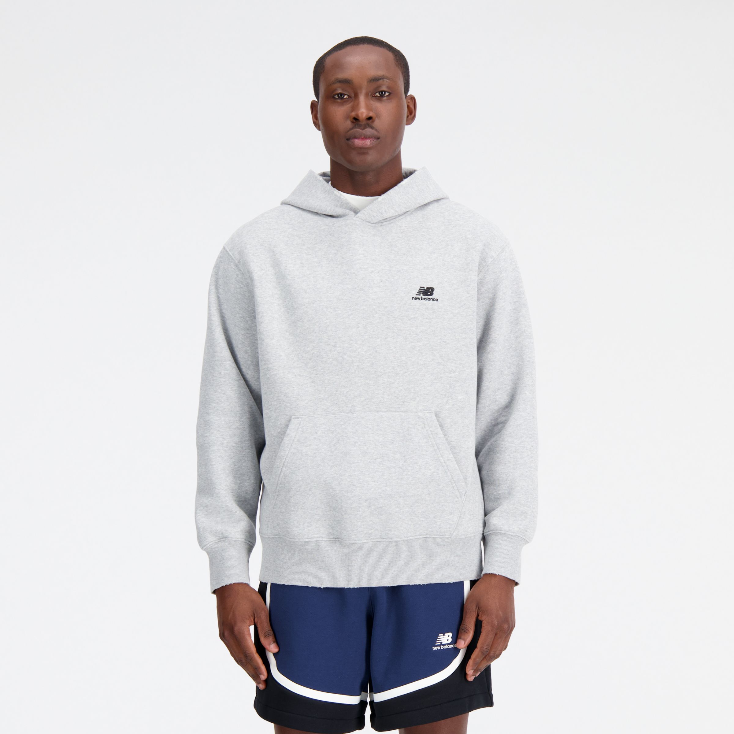 

New Balance Men's Hoops Fleece Hoodie Grey - Grey