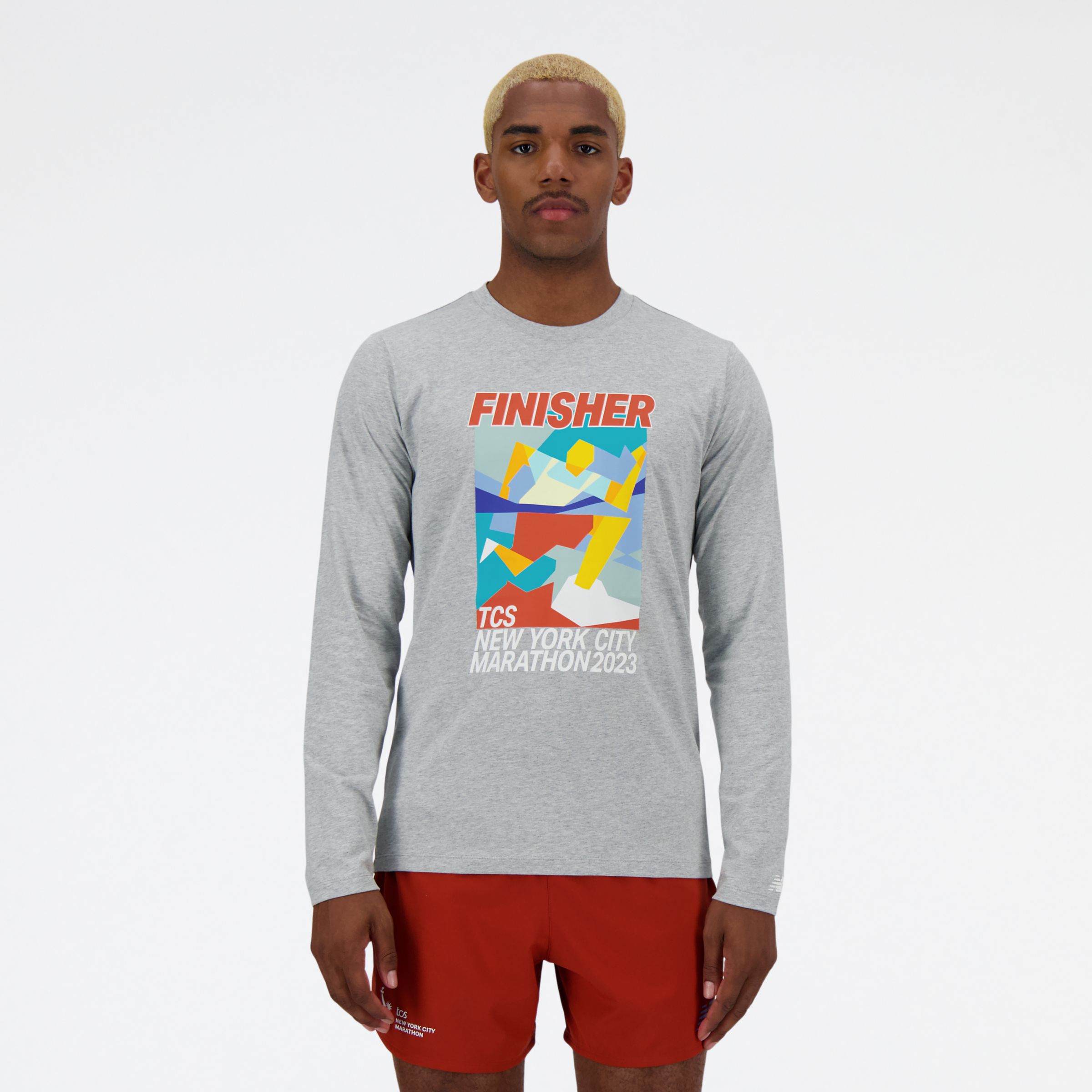 

New Balance Men's NYC Marathon Finisher Graphic Long Sleeve Grey - Grey