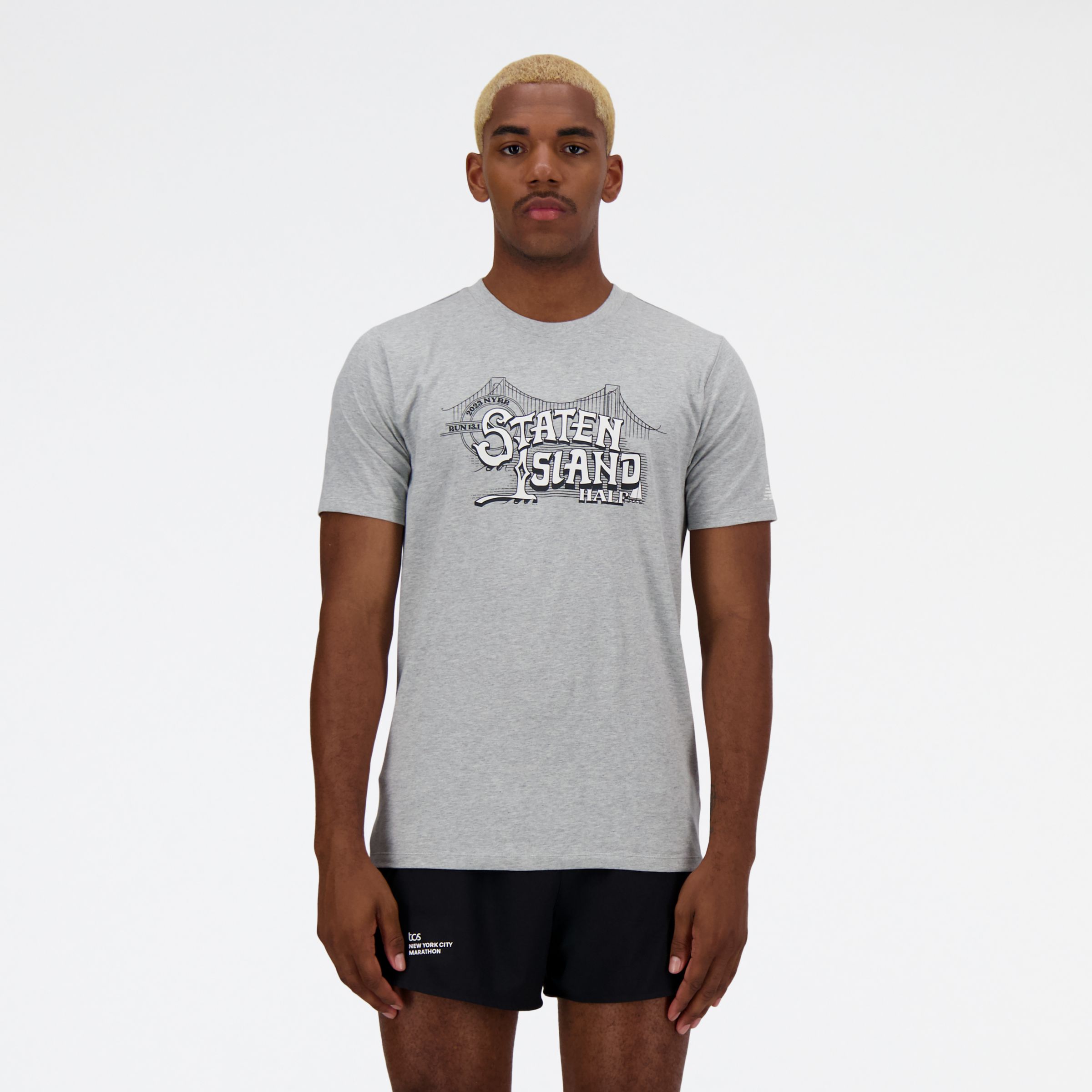 

New Balance Men's NYRR Staten Island Half Graphic T-Shirt Grey - Grey