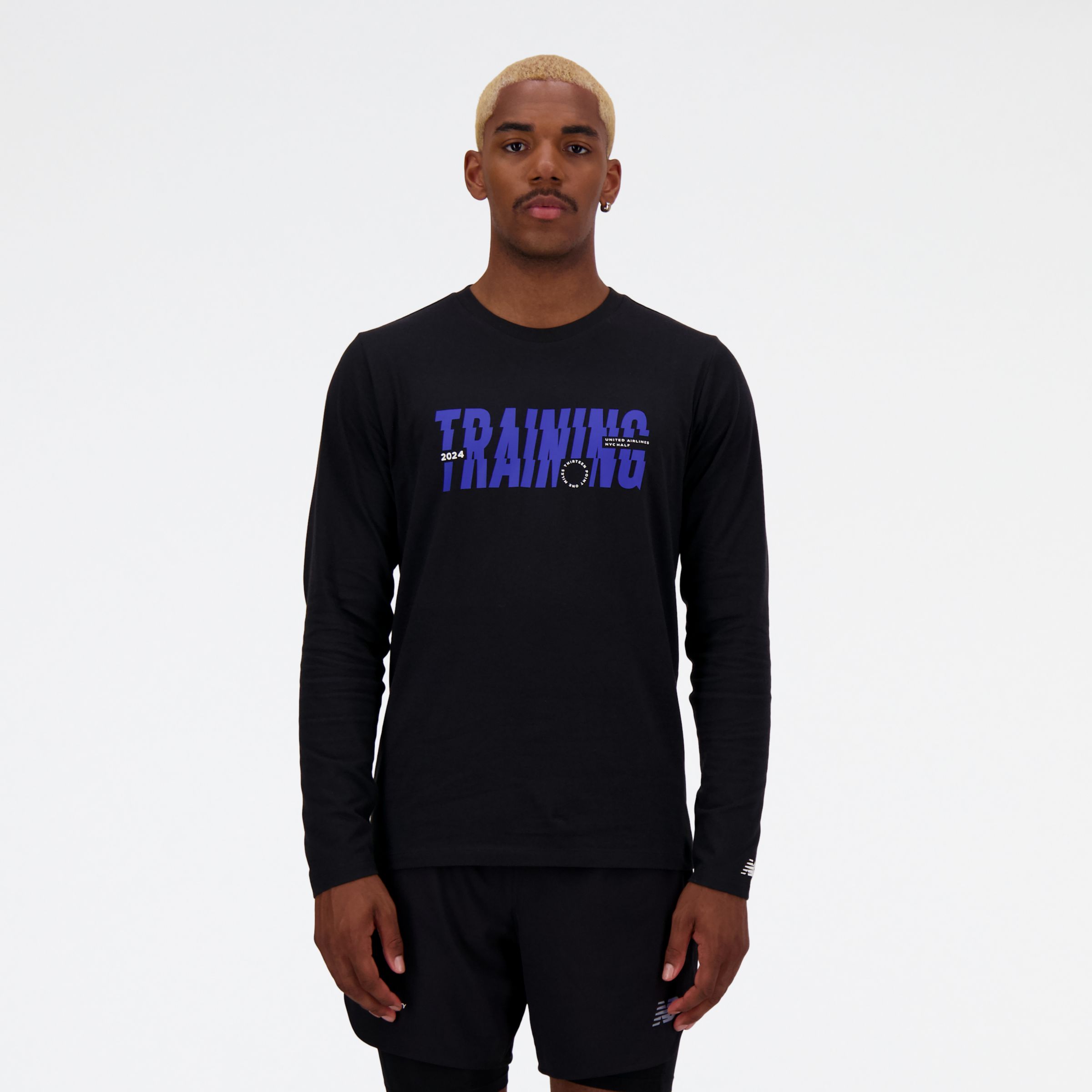 

New Balance Men's United Airlines NYC Half Training Graphic Long Sleeve Black - Black