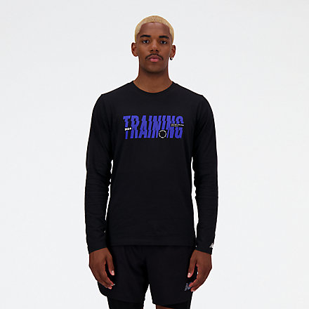 New Balance United Airlines NYC Half Training Graphic Long Sleeve, MT33636CBK image number null