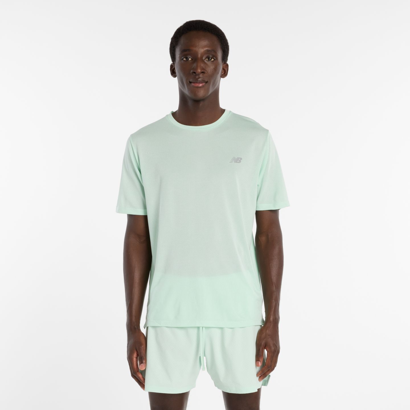 Мужская футболка New Balance RC Essential, цвет: Нефритовый / Серый — фото 1