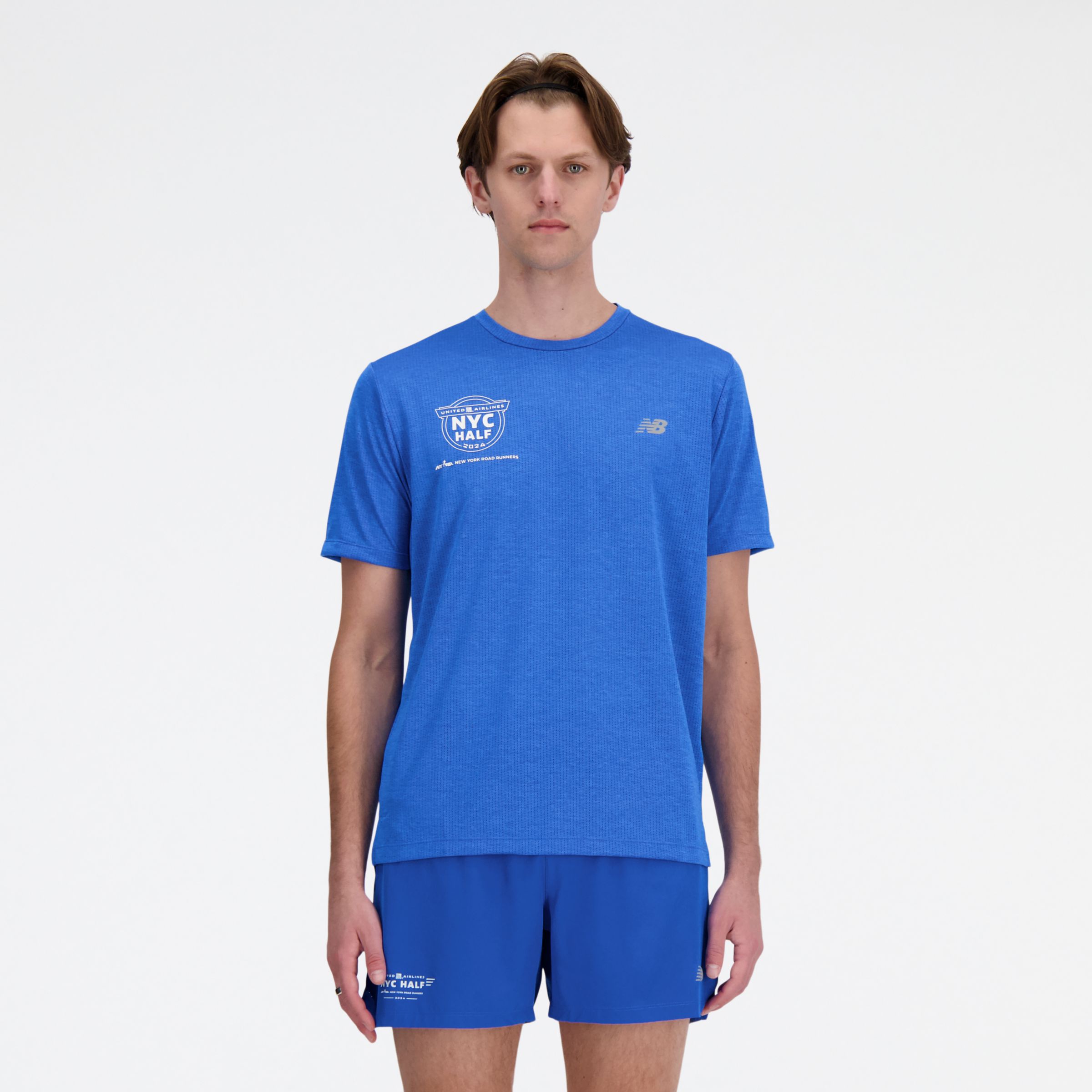 

New Balance Men's United Airlines NYC Half Athletics T-Shirt Blue - Blue