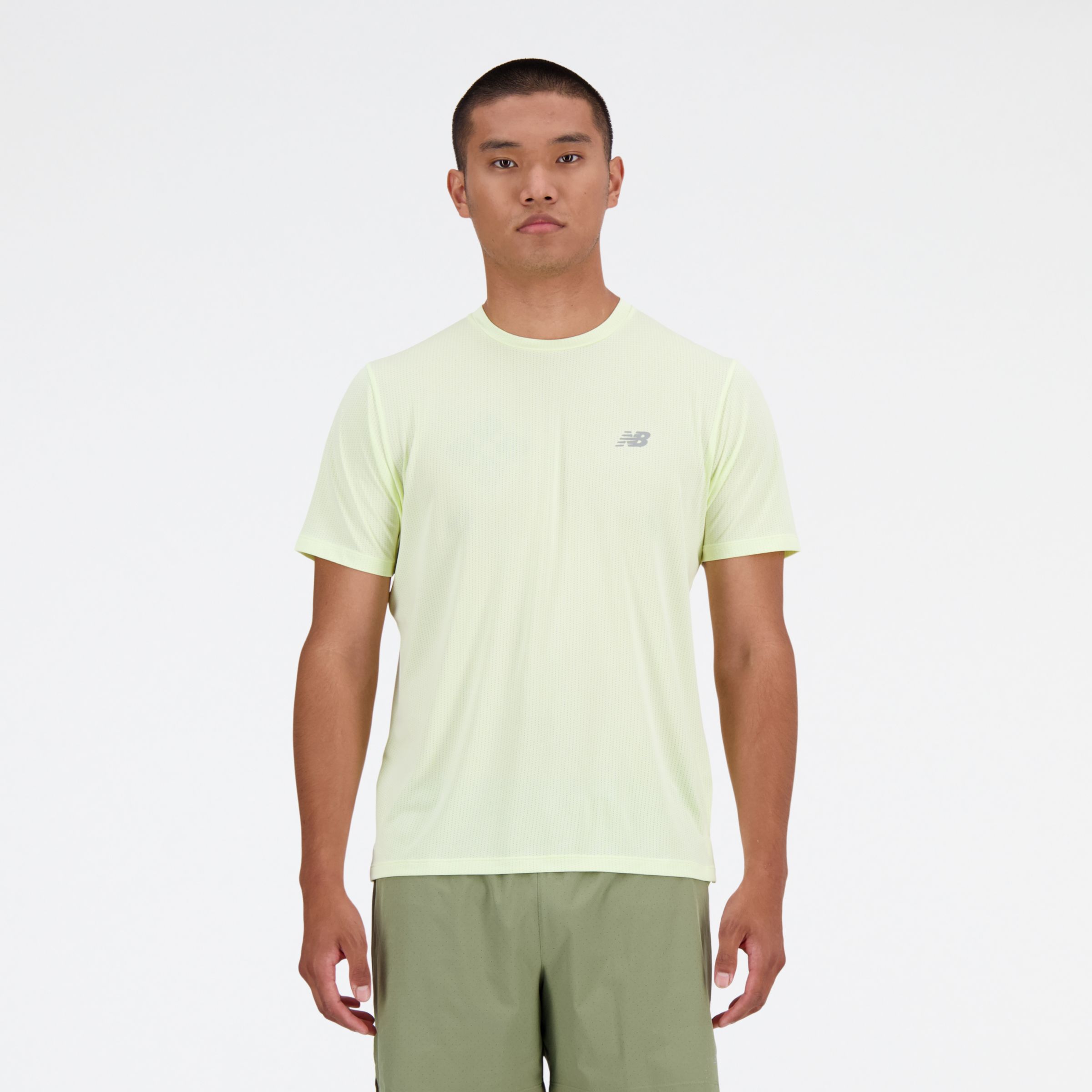 뉴발란스 New Balance Athletics T-Shirt,LIME LIGHT HEATHER