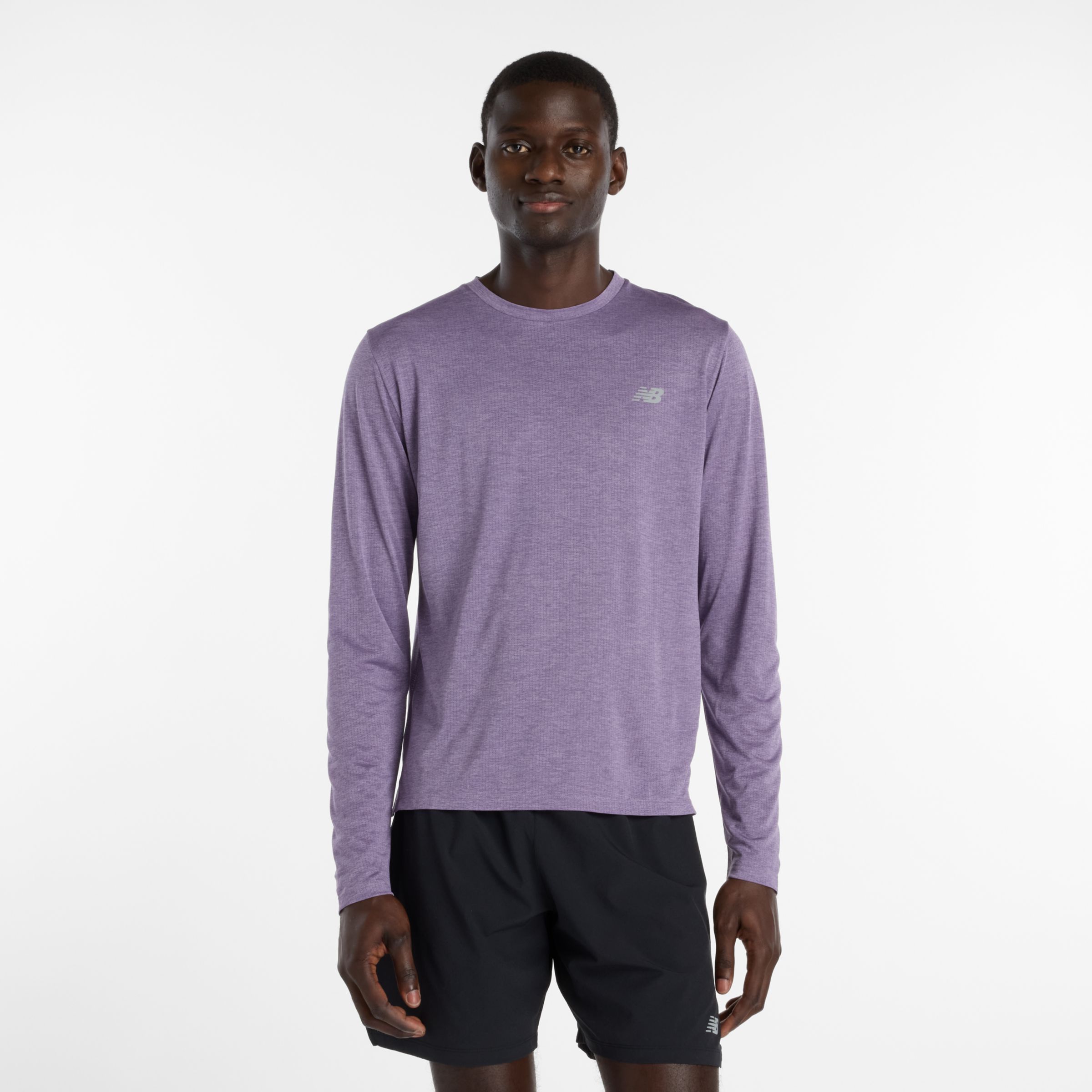 New Balance  M&auml;n RC Essential Long Sleeve i Lila/Gr&aring; Poly Sticka