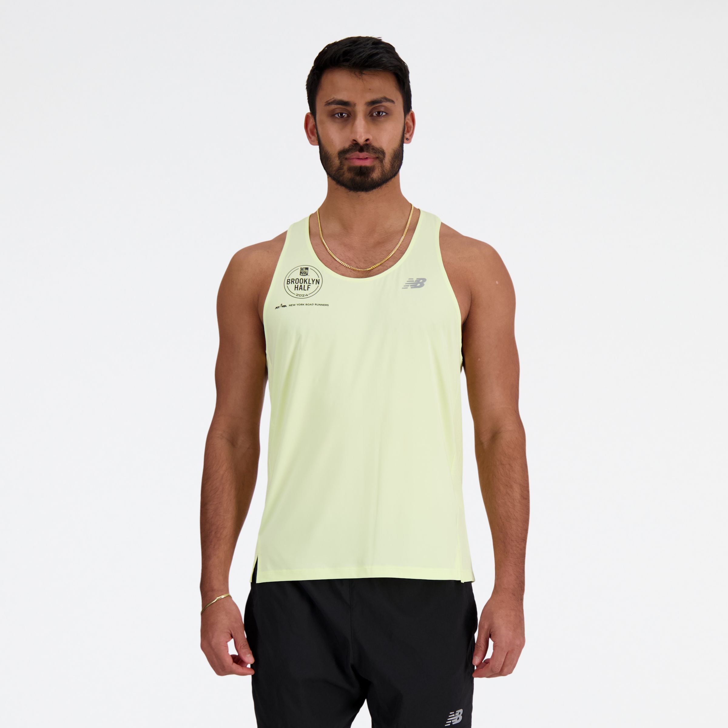 

New Balance Men's RBC Brooklyn Half Athletics Racing Singlet Green - Green