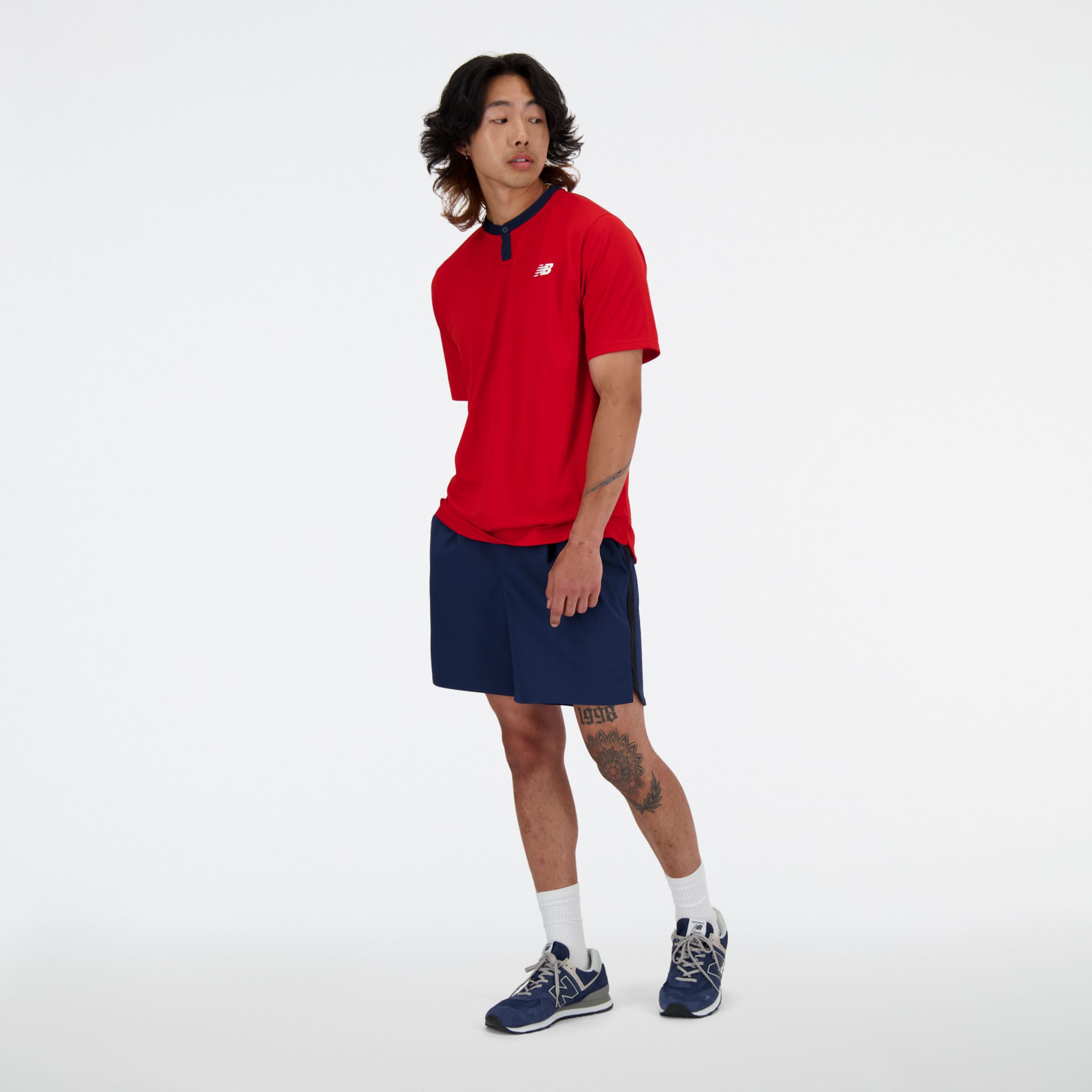 New Balance Men's Tournament Top in Red Poly Knit, size Medium