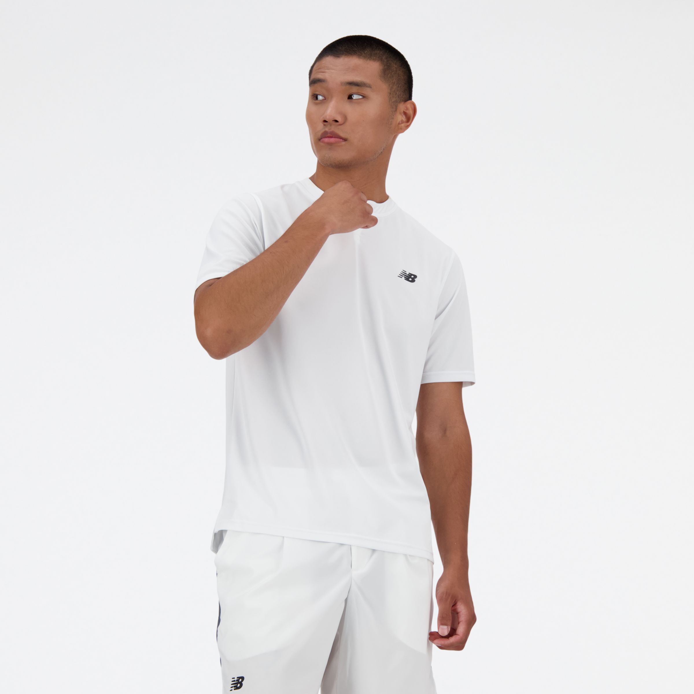 New Balance Homme Tournament Top en Blanc, Poly Knit, Taille M