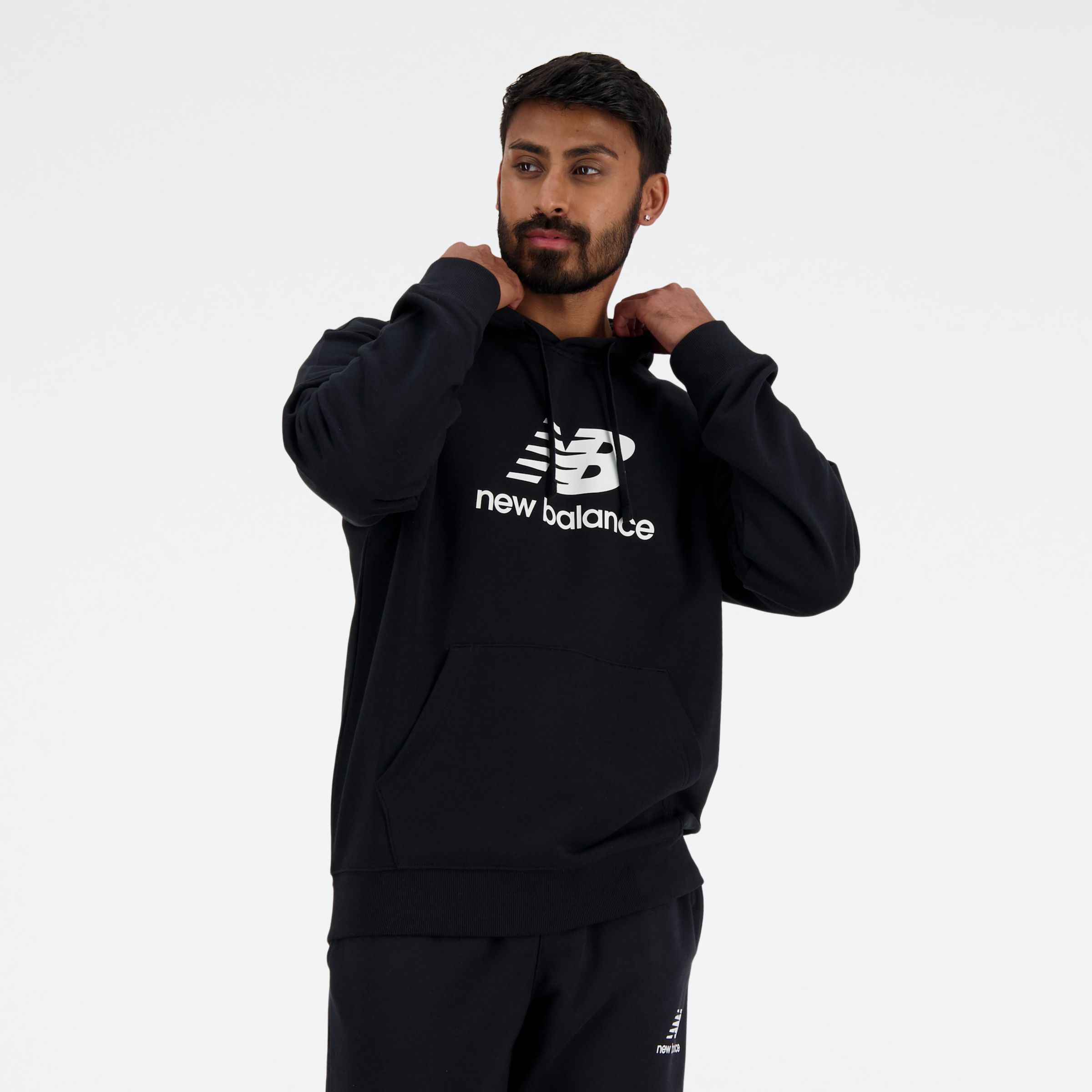 New Balance Men's Sport Essentials French Terry Logo Hoodie In Black