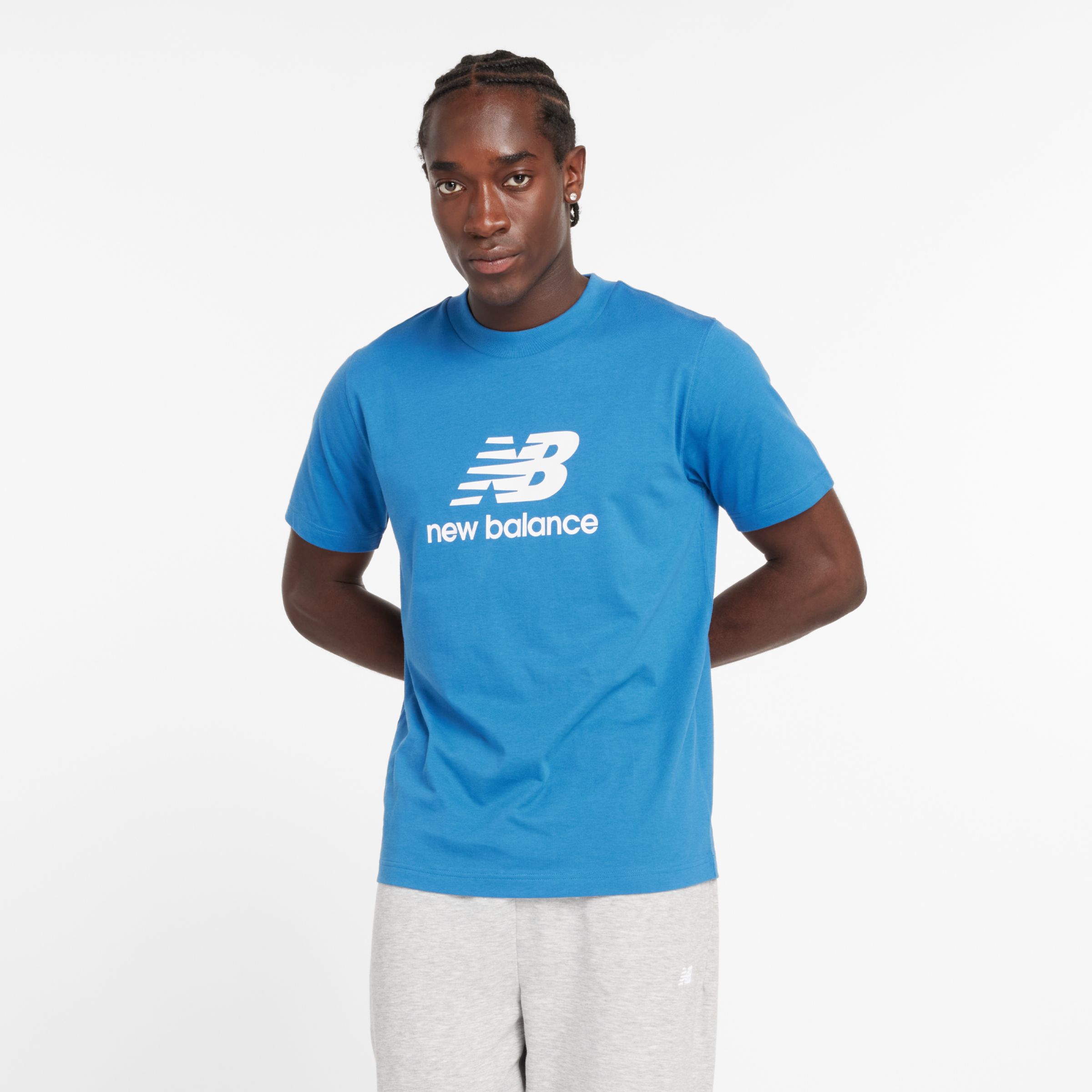 

New Balance Men's Sport Essentials Logo T-Shirt Blue - Blue