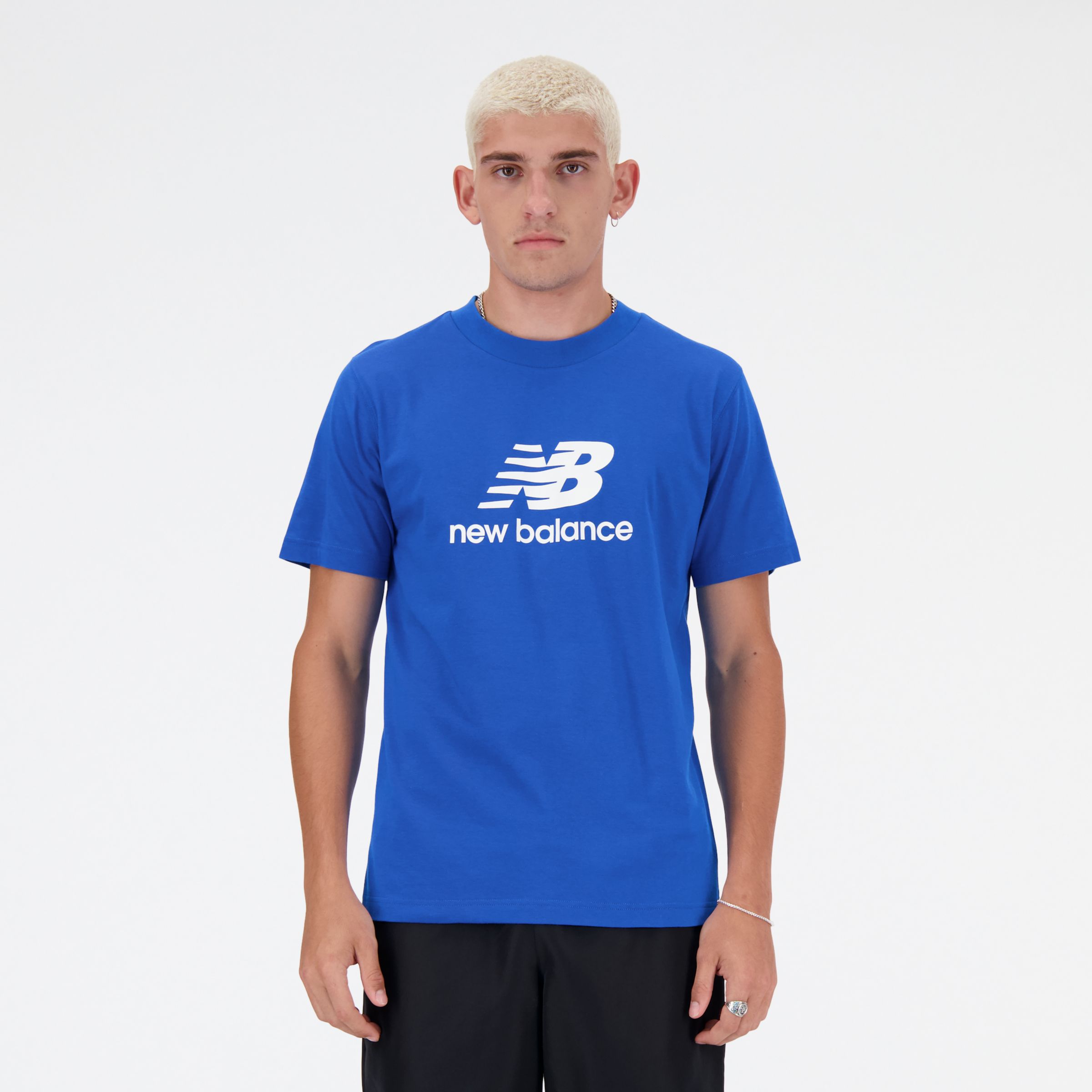 

New Balance Men's Sport Essentials Logo T-Shirt Blue - Blue
