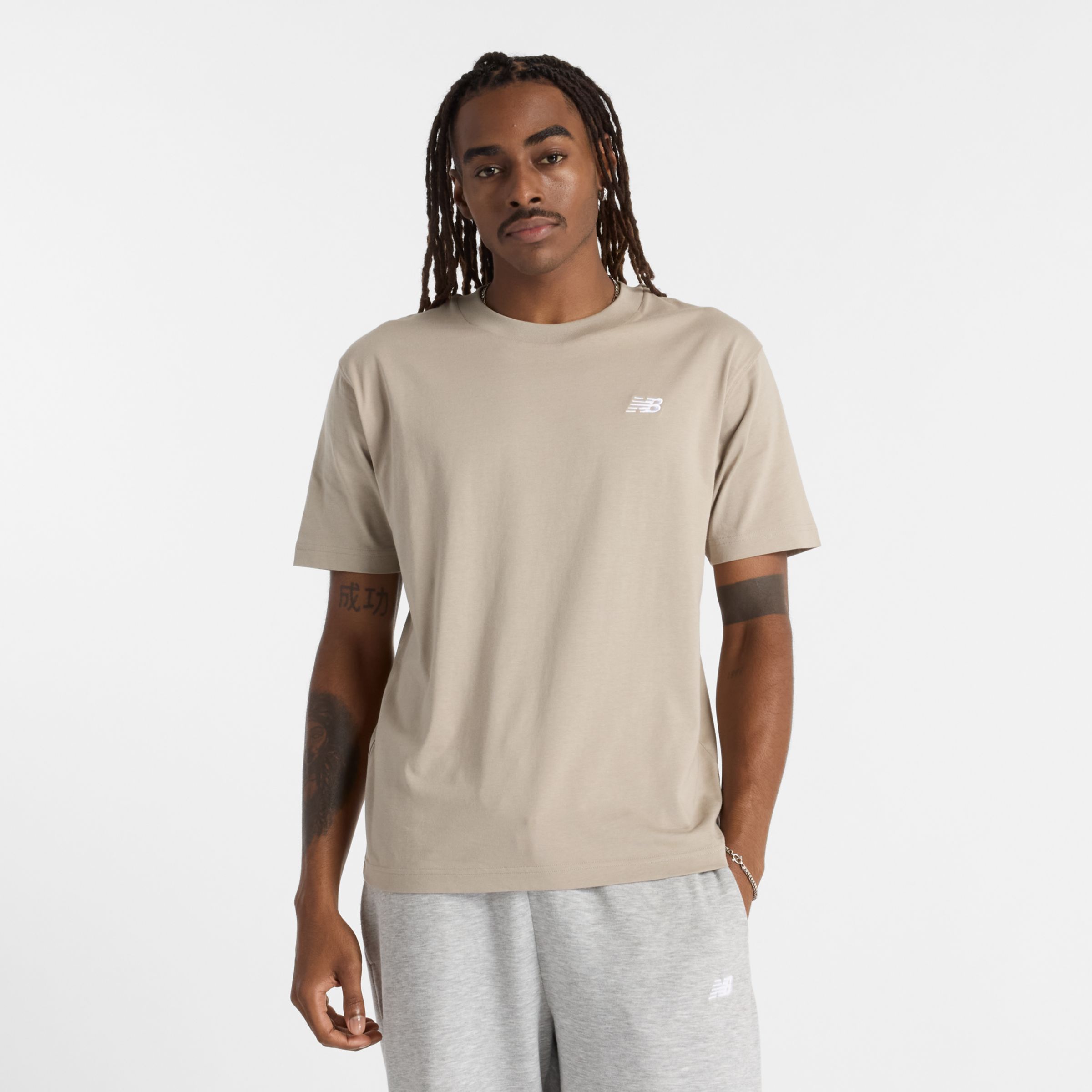 

New Balance Men's Sport Essentials Cotton T-Shirt Beige - Beige