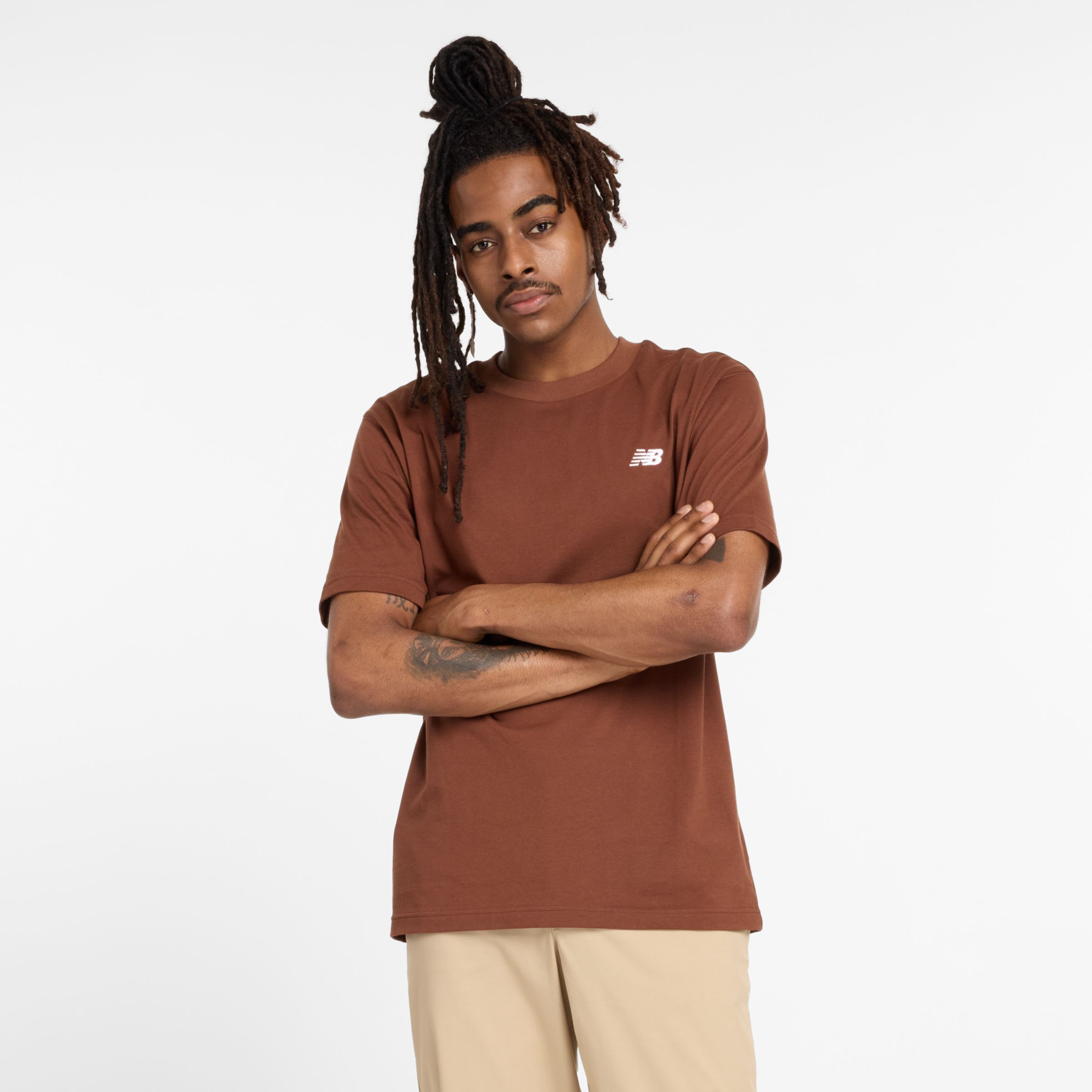 

New Balance Men's Sport Essentials Cotton T-Shirt Brown - Brown