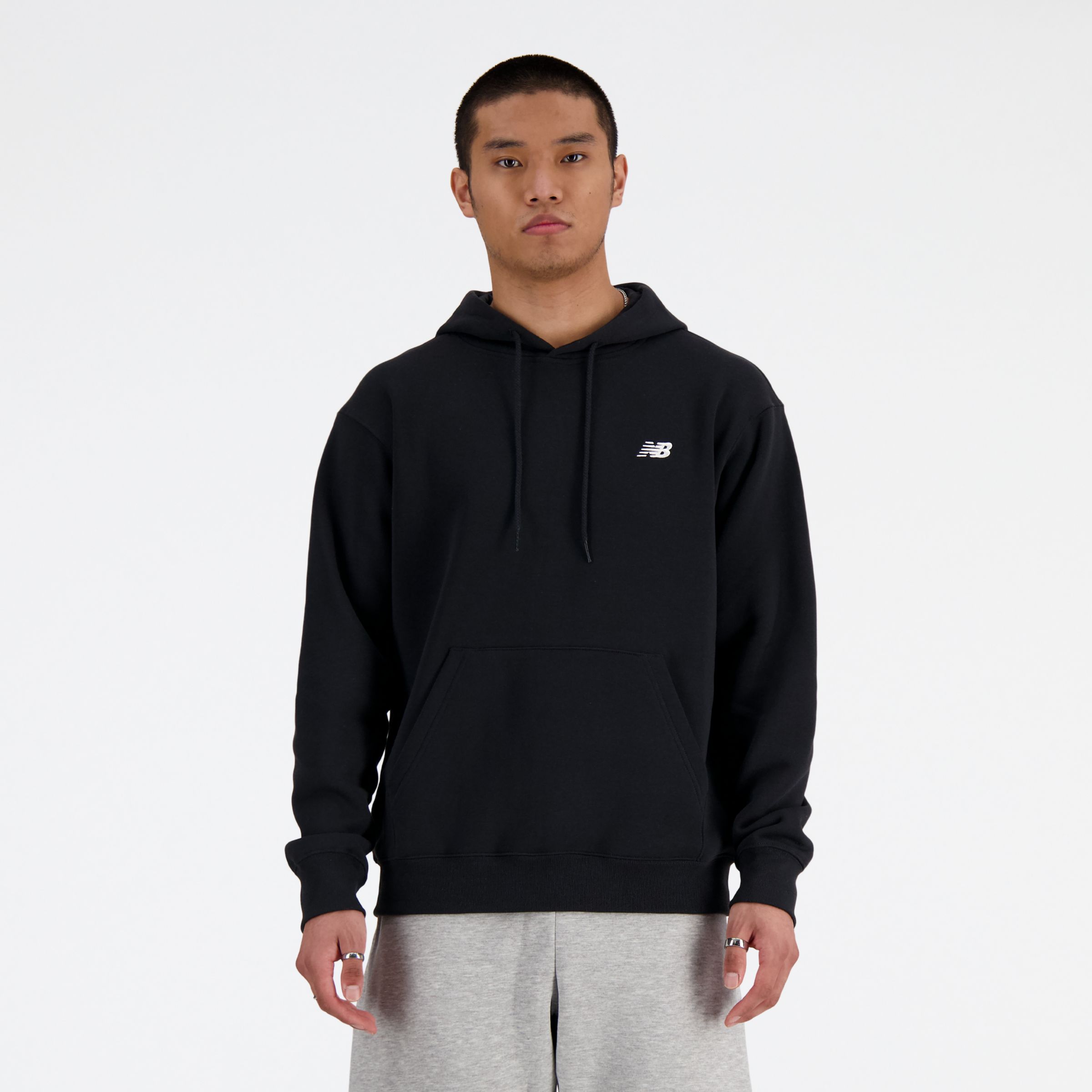 뉴발란스 New Balance Sport Essentials Fleece Hoodie,BLACK