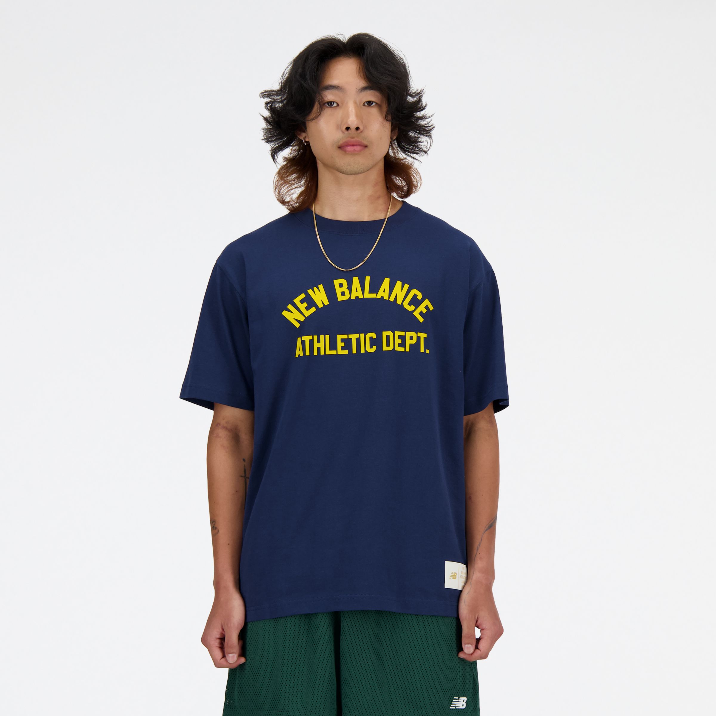 New Balance Sporty Signature T-shirt In Marine Blue