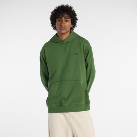 Мужское худи New Balance Athletics French Terry, цвет: Тёмный зелёный