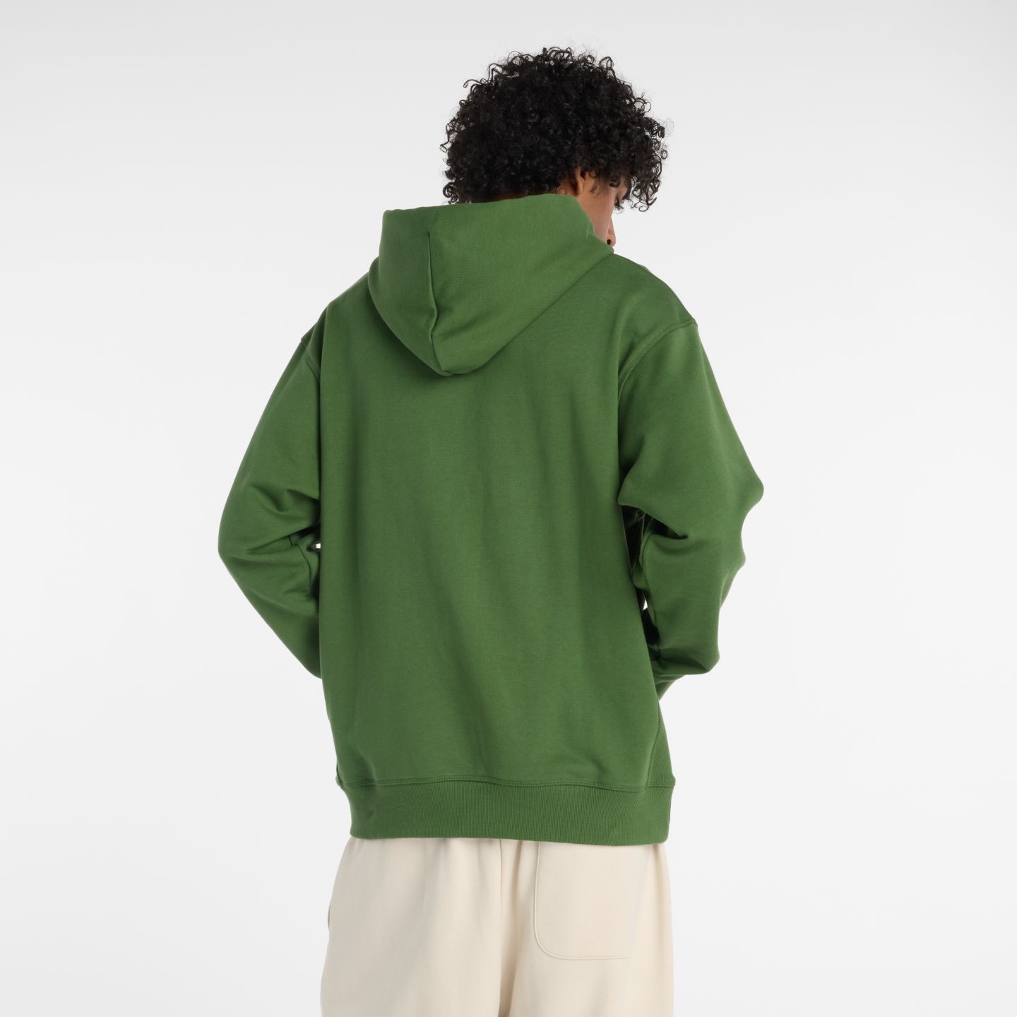 Мужское худи New Balance Athletics French Terry, цвет: Тёмный зелёный — фото 4