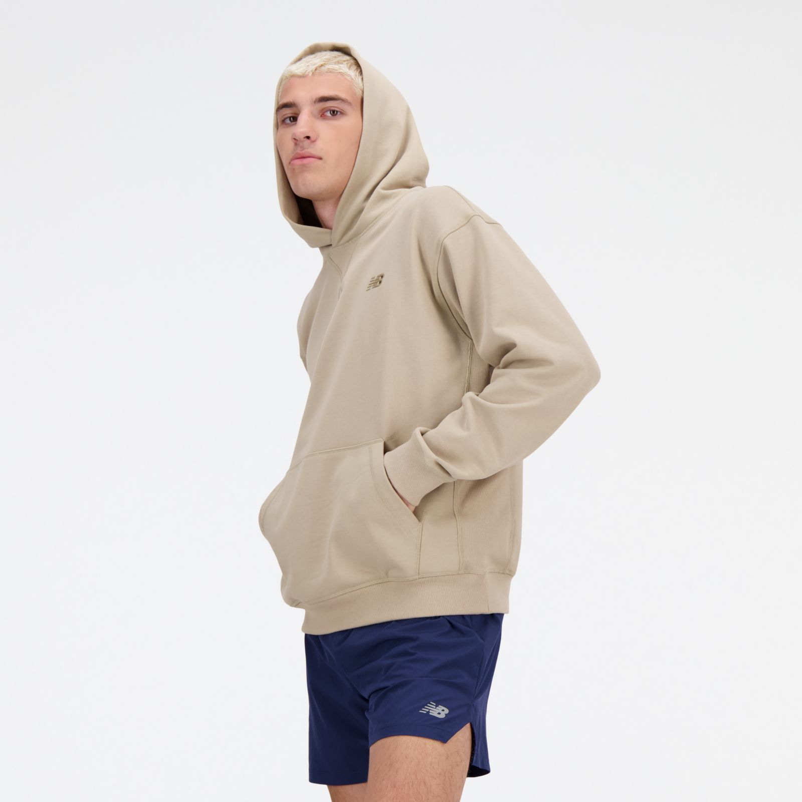 FUNDAMENTALS, Fitted S/S Hoodie, Cream
