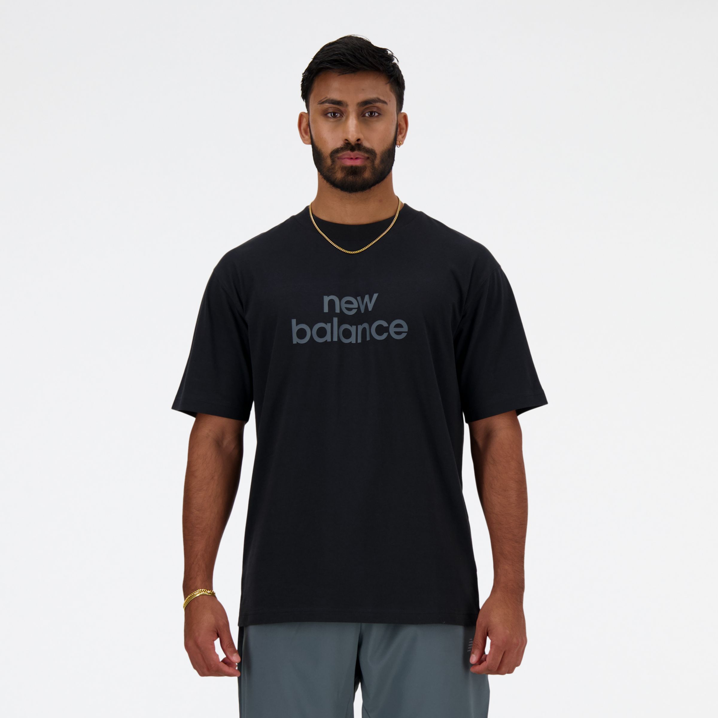 

New Balance Men's Sport Essentials Linear T-Shirt Black - Black