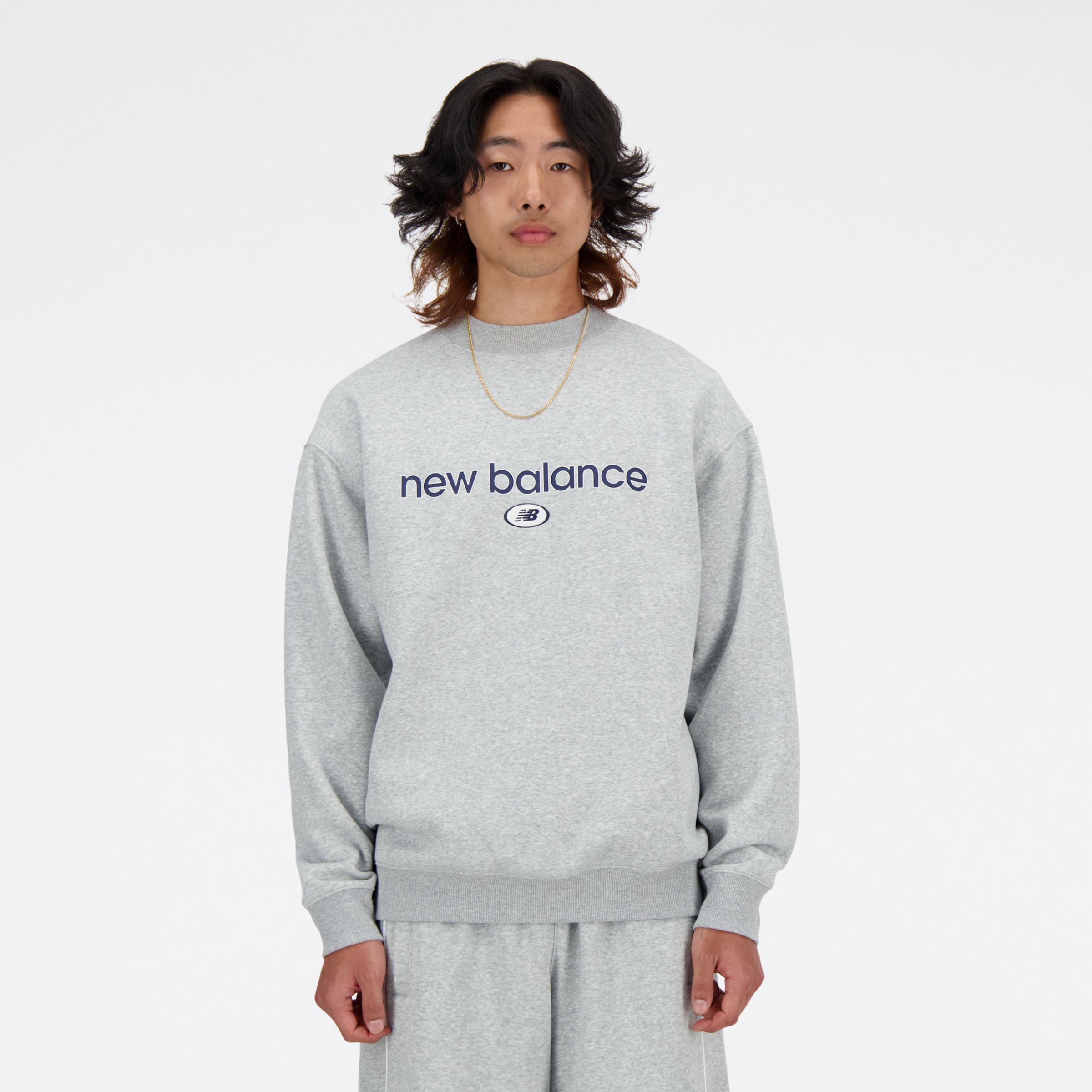 

New Balance Men's Hoops Crewneck Grey - Grey