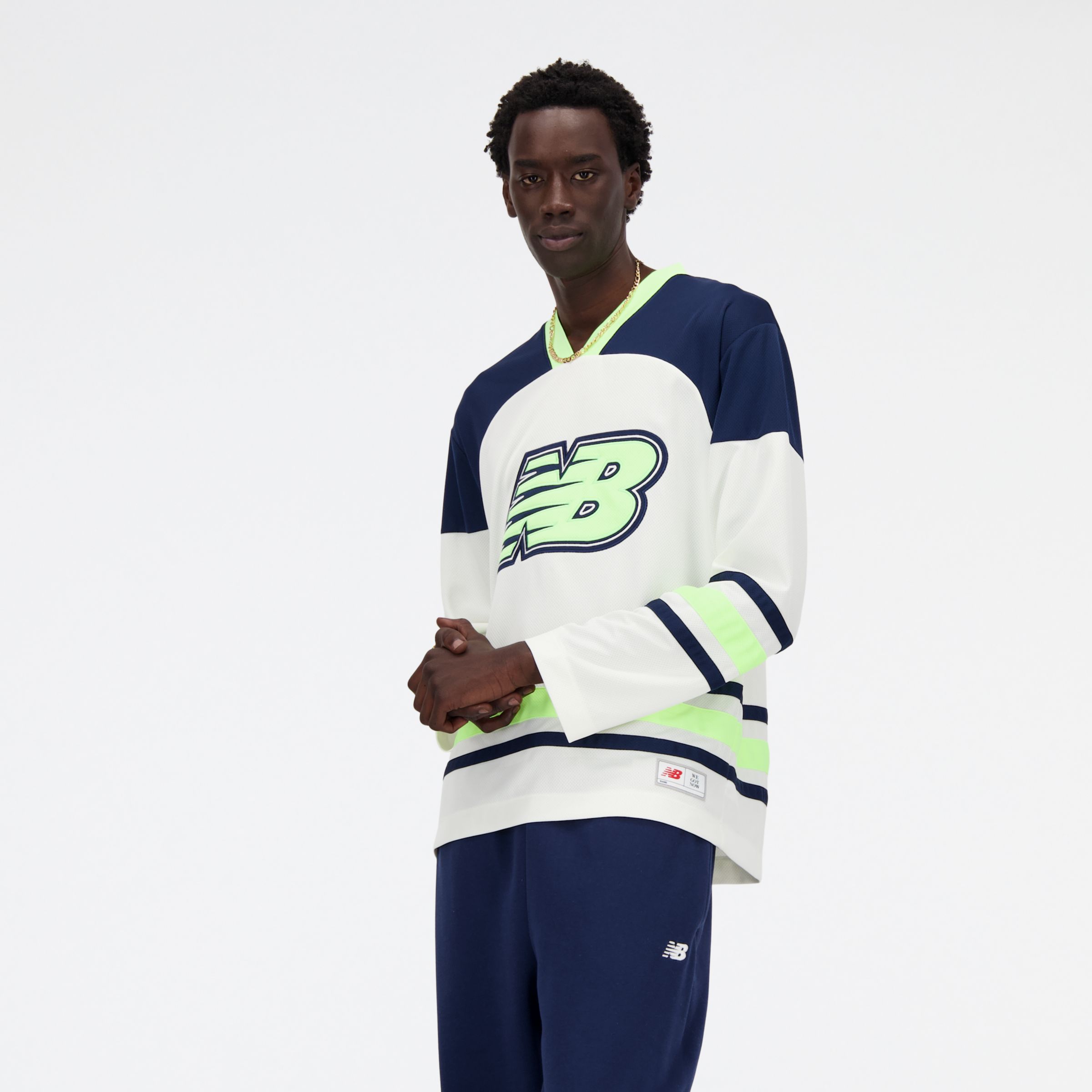 

New Balance Men's Hoops Hockey Jersey White - White