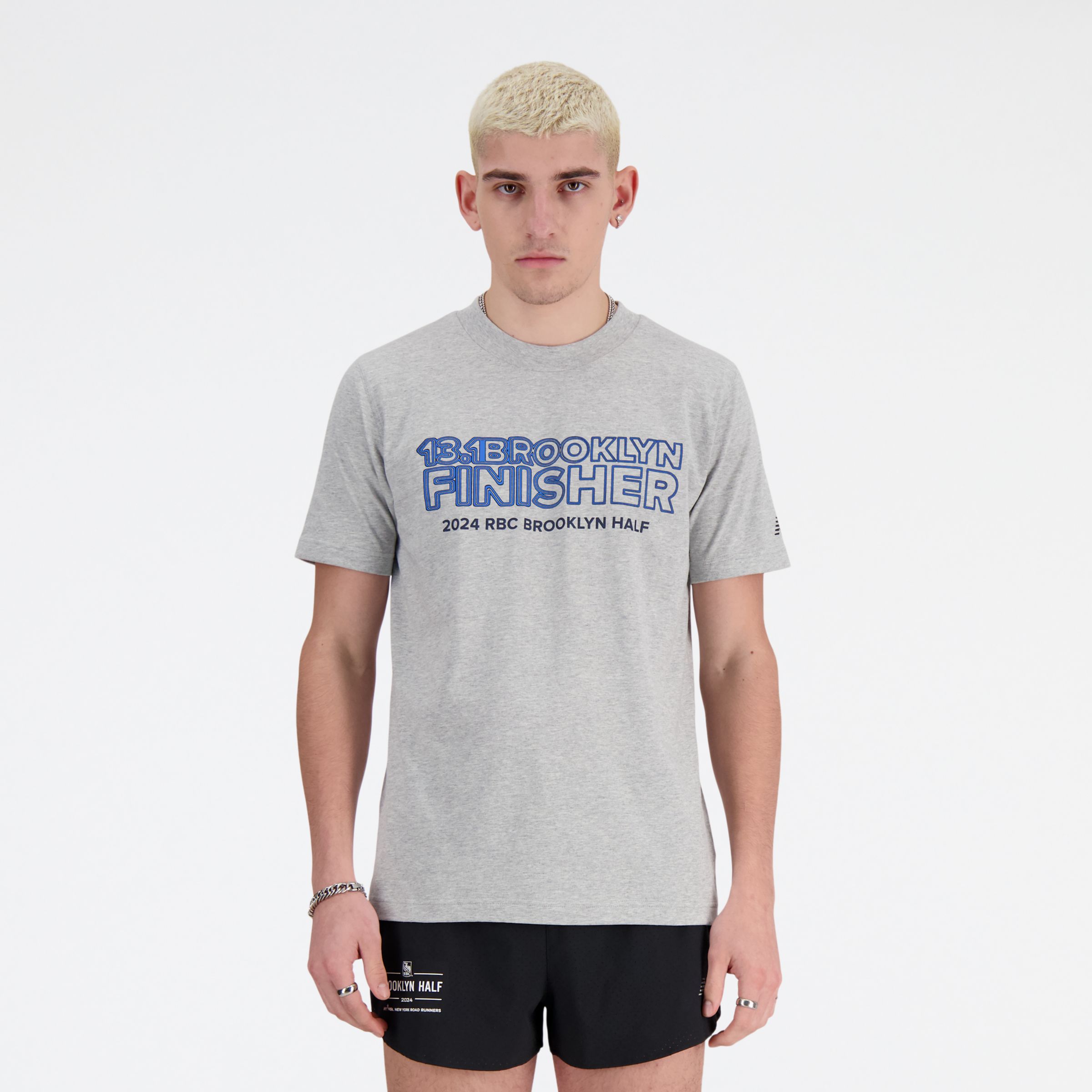 

New Balance Men's RBC Brooklyn Half Finisher T-Shirt Grey - Grey