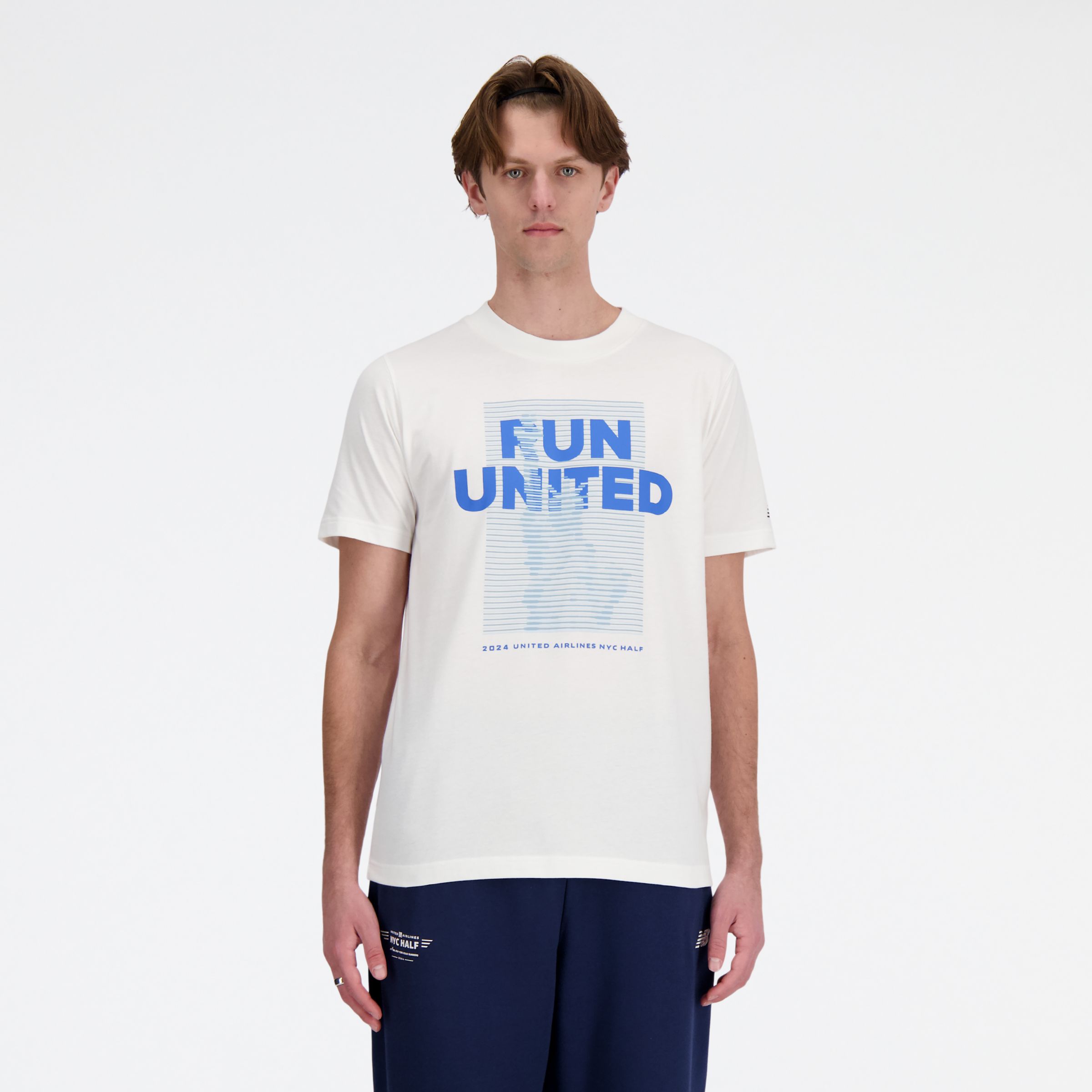 

New Balance Men's United Airlines NYC Half Graphic T-Shirt White - White