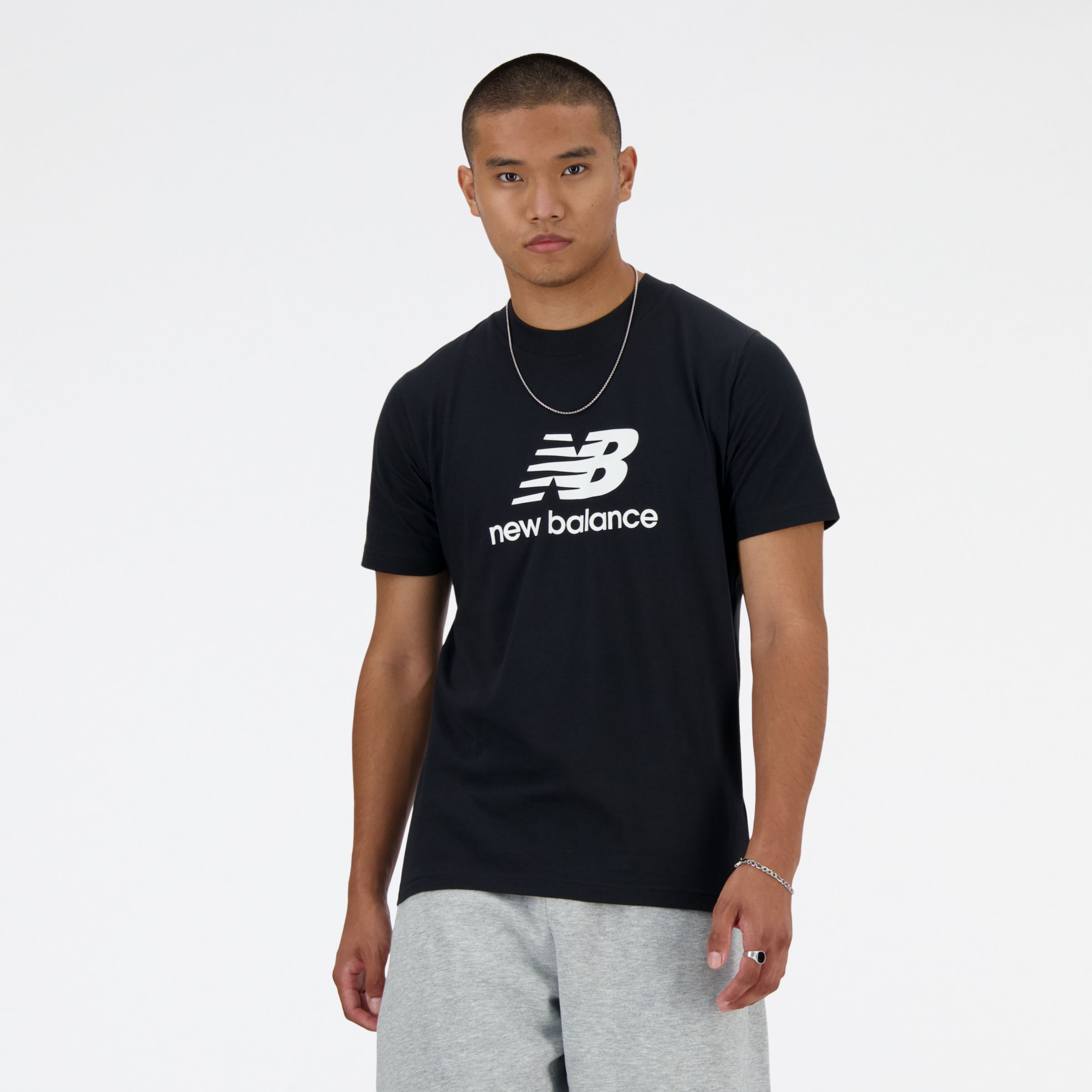 New Balance Men's Sport Essentials Graphic T-Shirt 4 in Black Cotton, size X-Small
