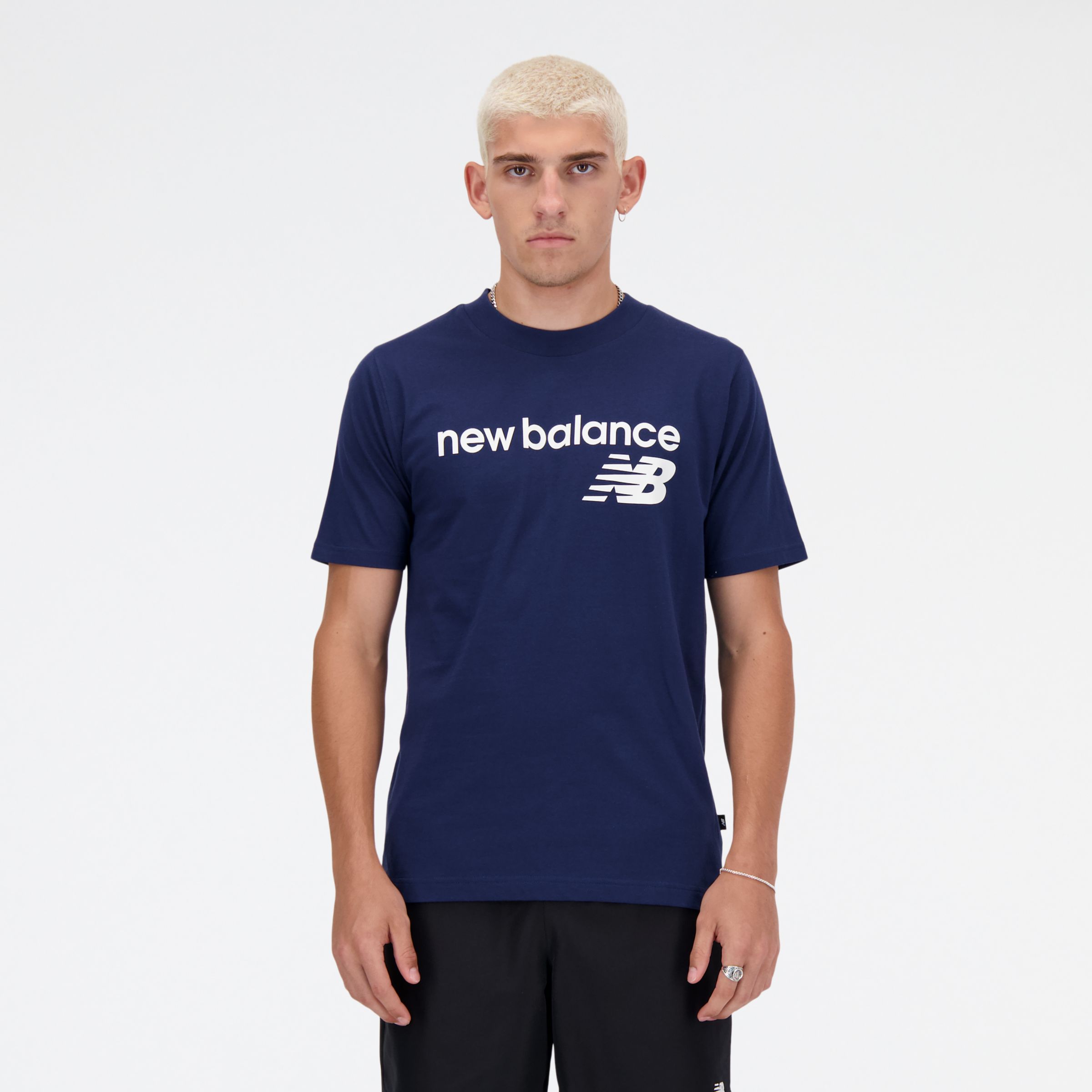 New Balance Men's Sport Essentials Graphic T-Shirt 4 in Blue Cotton, size Medium