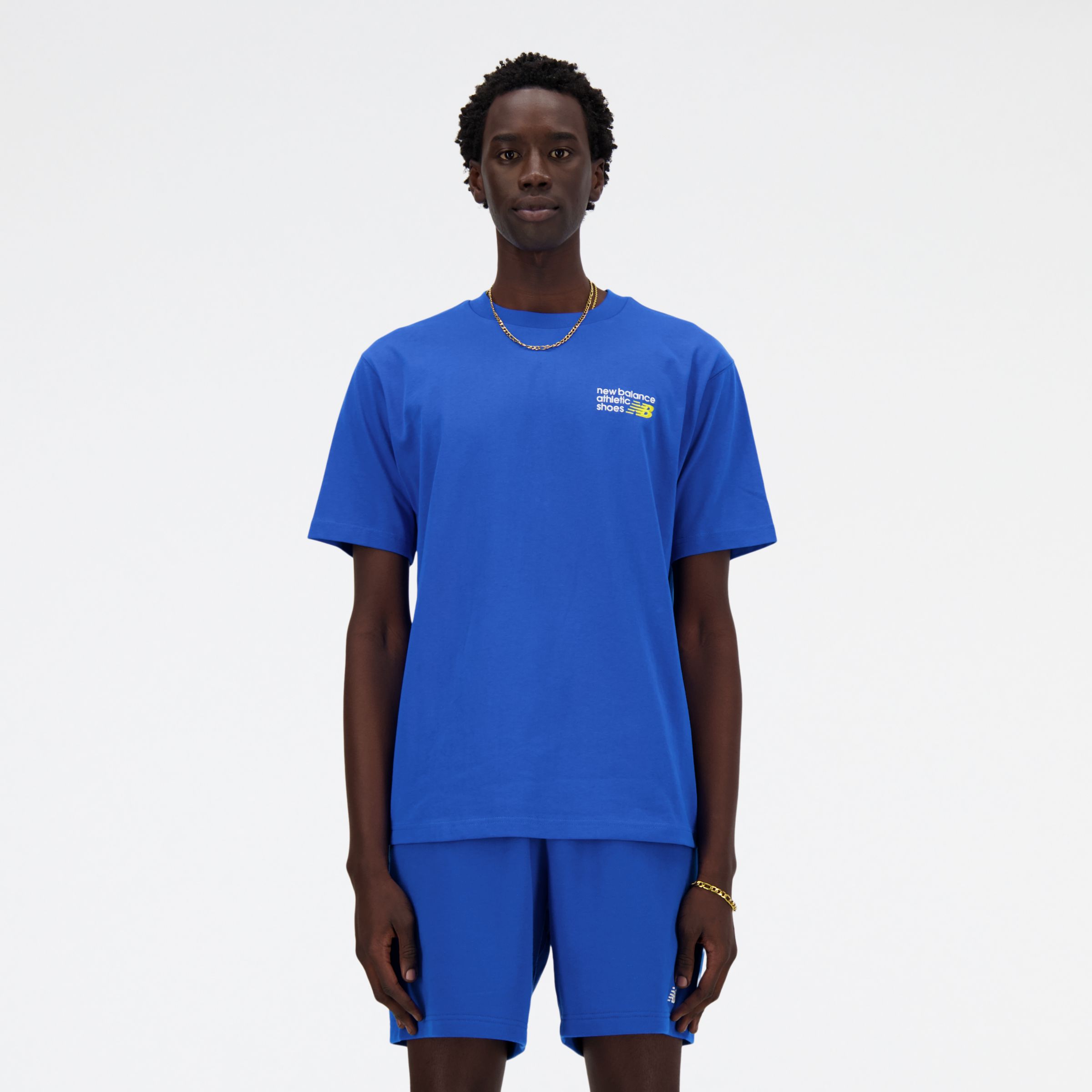

New Balance Men's Athletics Premium Logo T-Shirt Blue - Blue