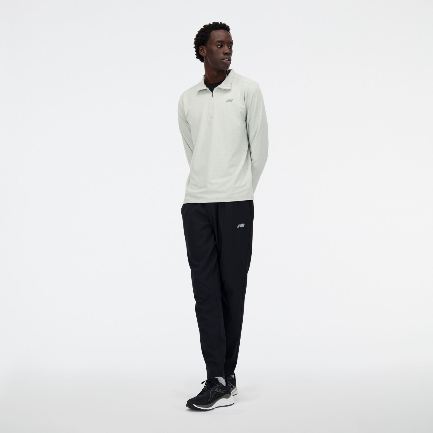 Мужской свитшот New Balance Space Dye на молнии, цвет: Серый — фото 2