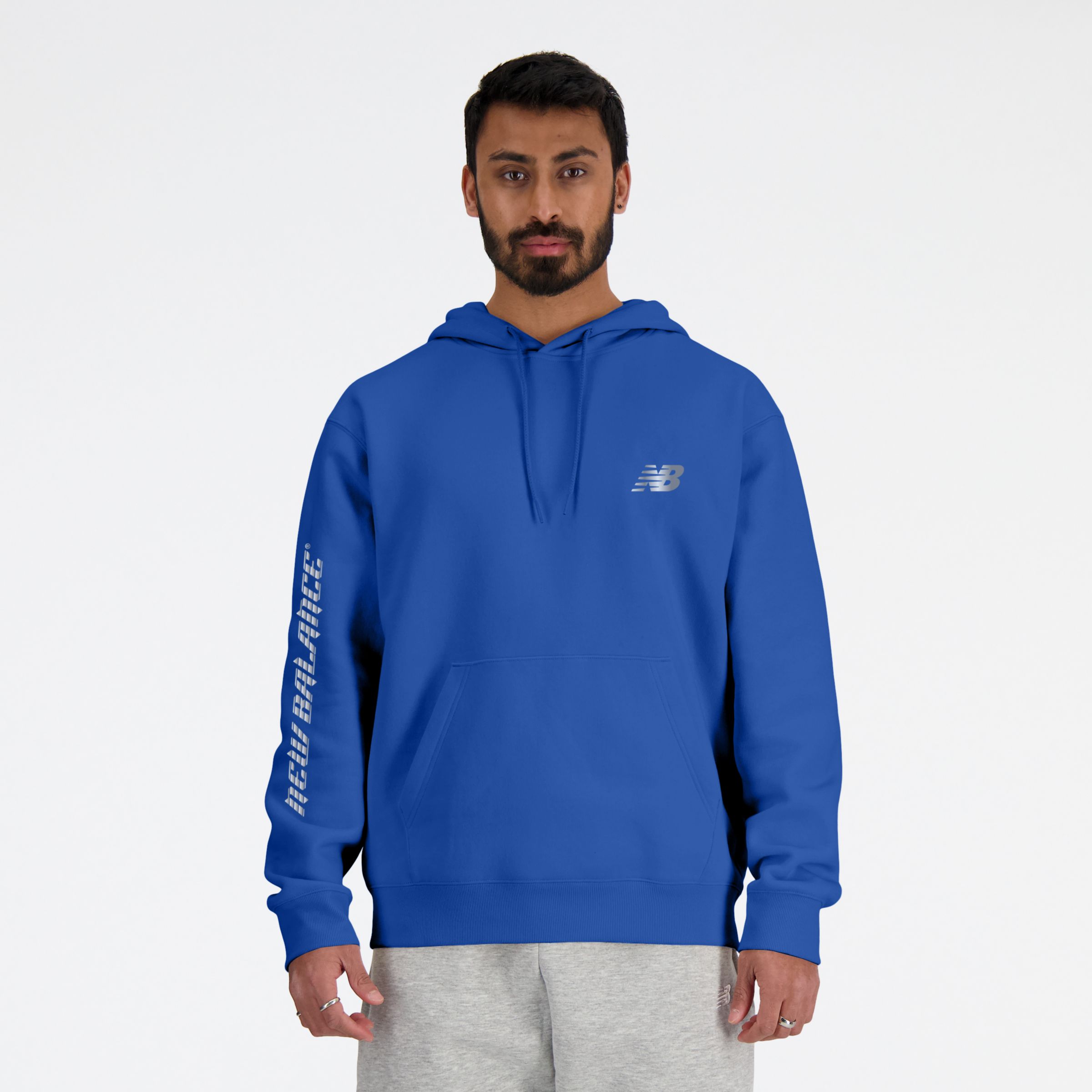 

New Balance Men's Reflective Lines Hoodie Blue - Blue